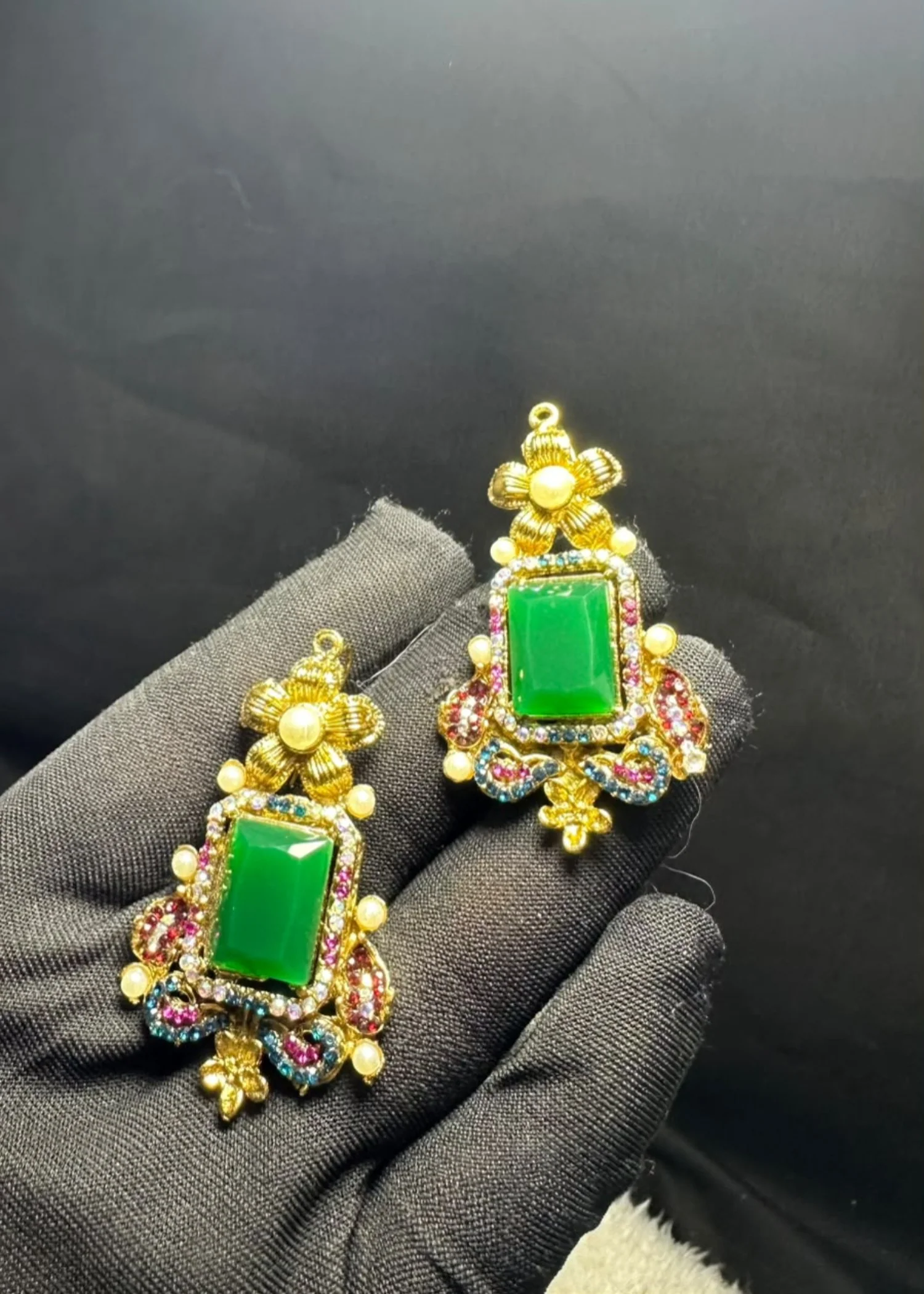 Jewelry Set in Bottle green, gold Color by - Trendy Women Jewelry Set VOU5499 - view 5