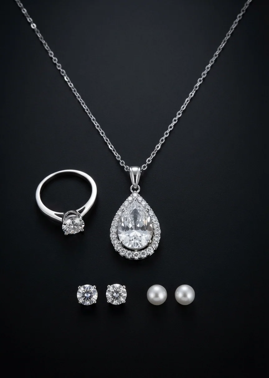 Jewelry Set in White Color by - Trendy Women Jewelry Set JSI2437 - view 2