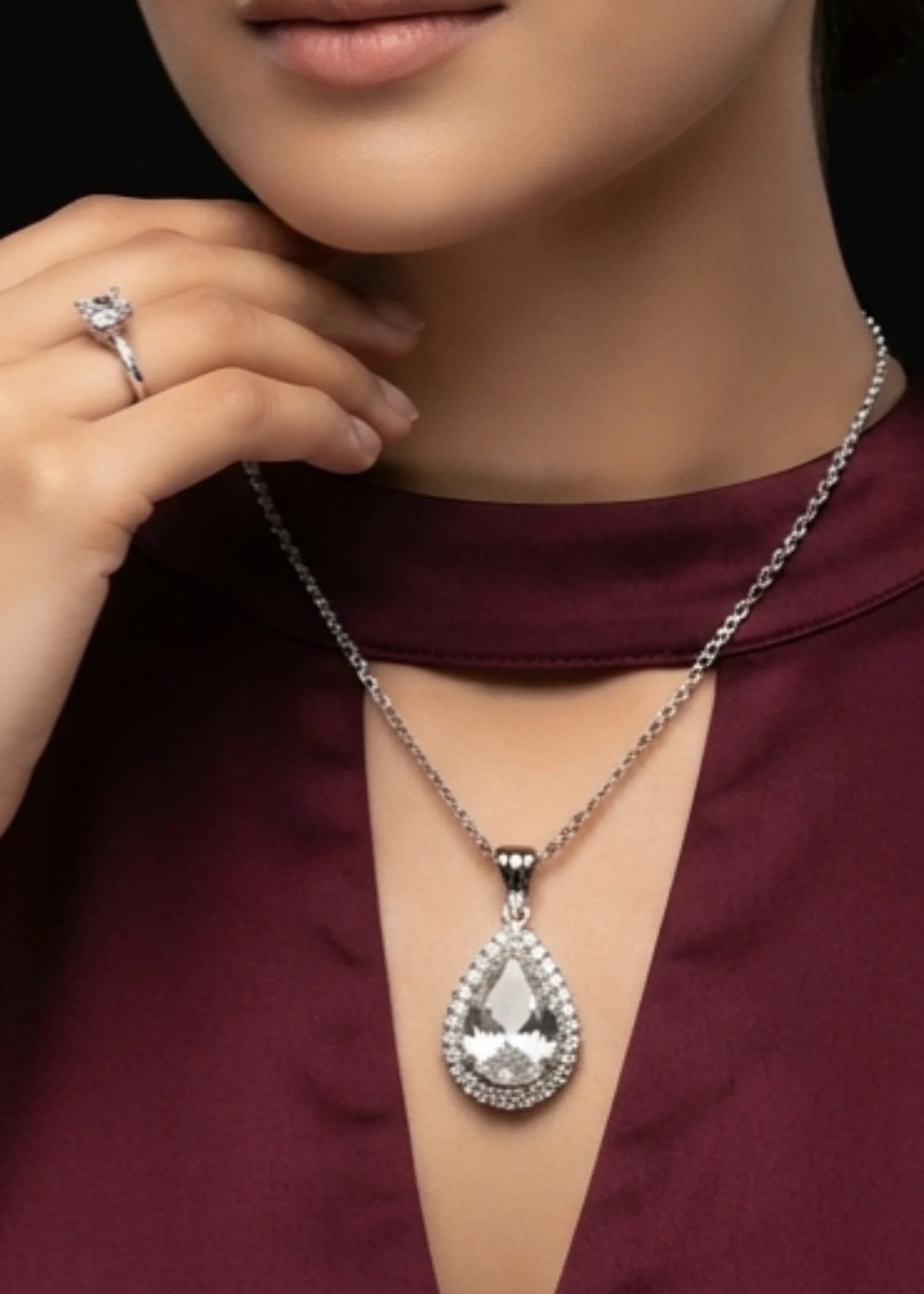 Jewelry Set in White Color by - Trendy Women Jewelry Set JSI2437 - view 3