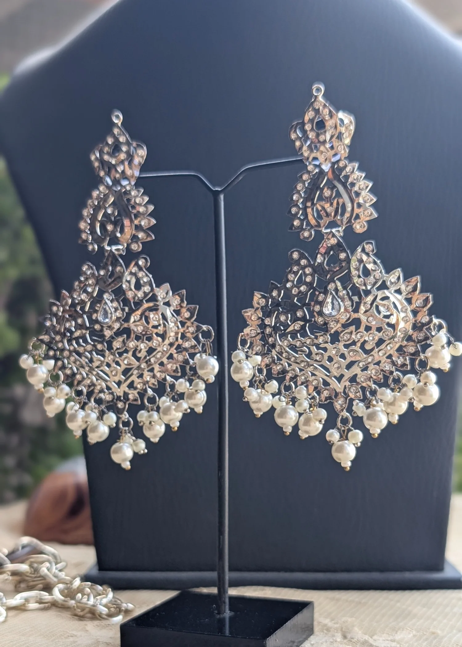 Earrings in Silver Color by - Trendy Women Earrings OIN0744 - view 4