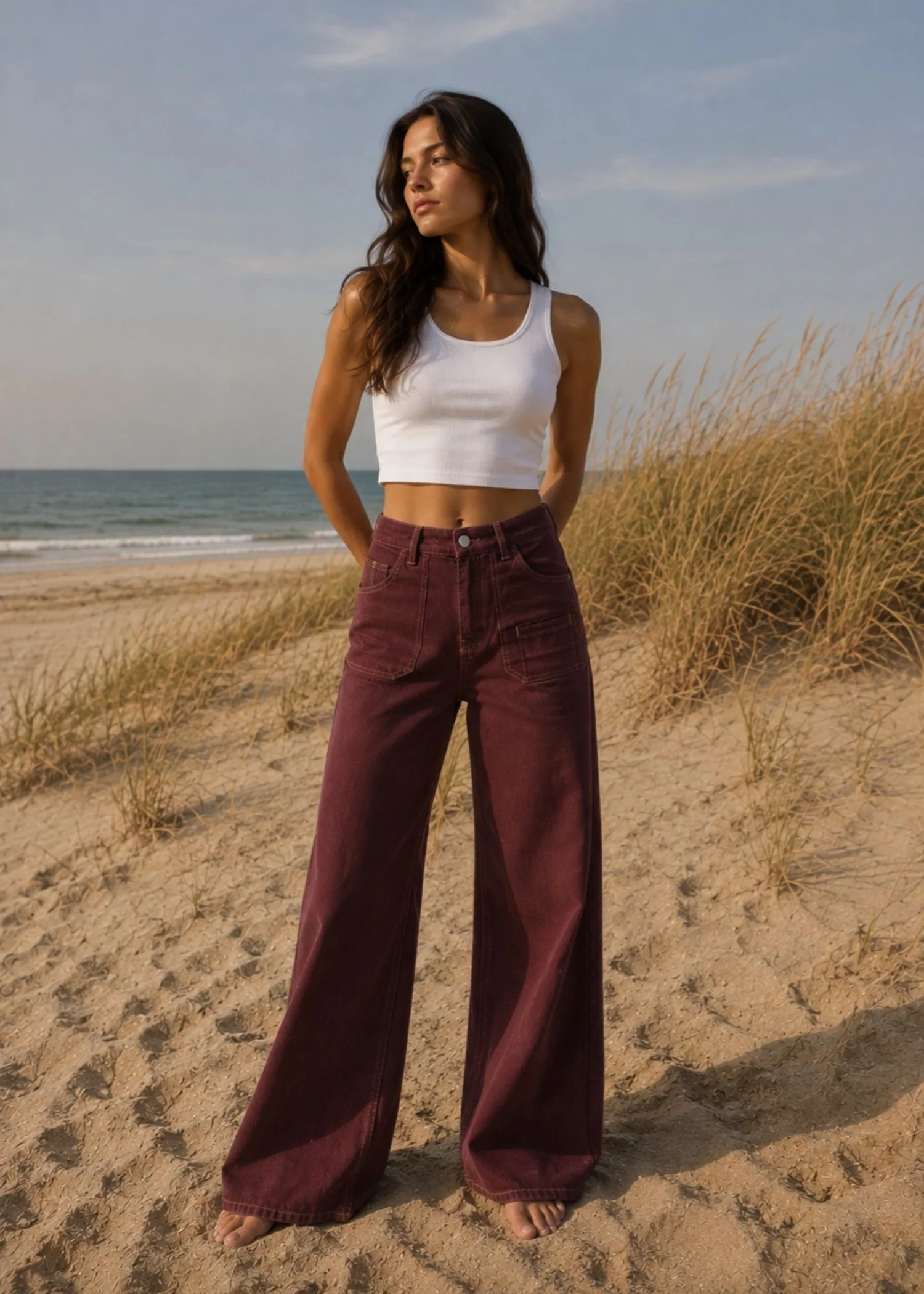 denim Jeans in Mulberry