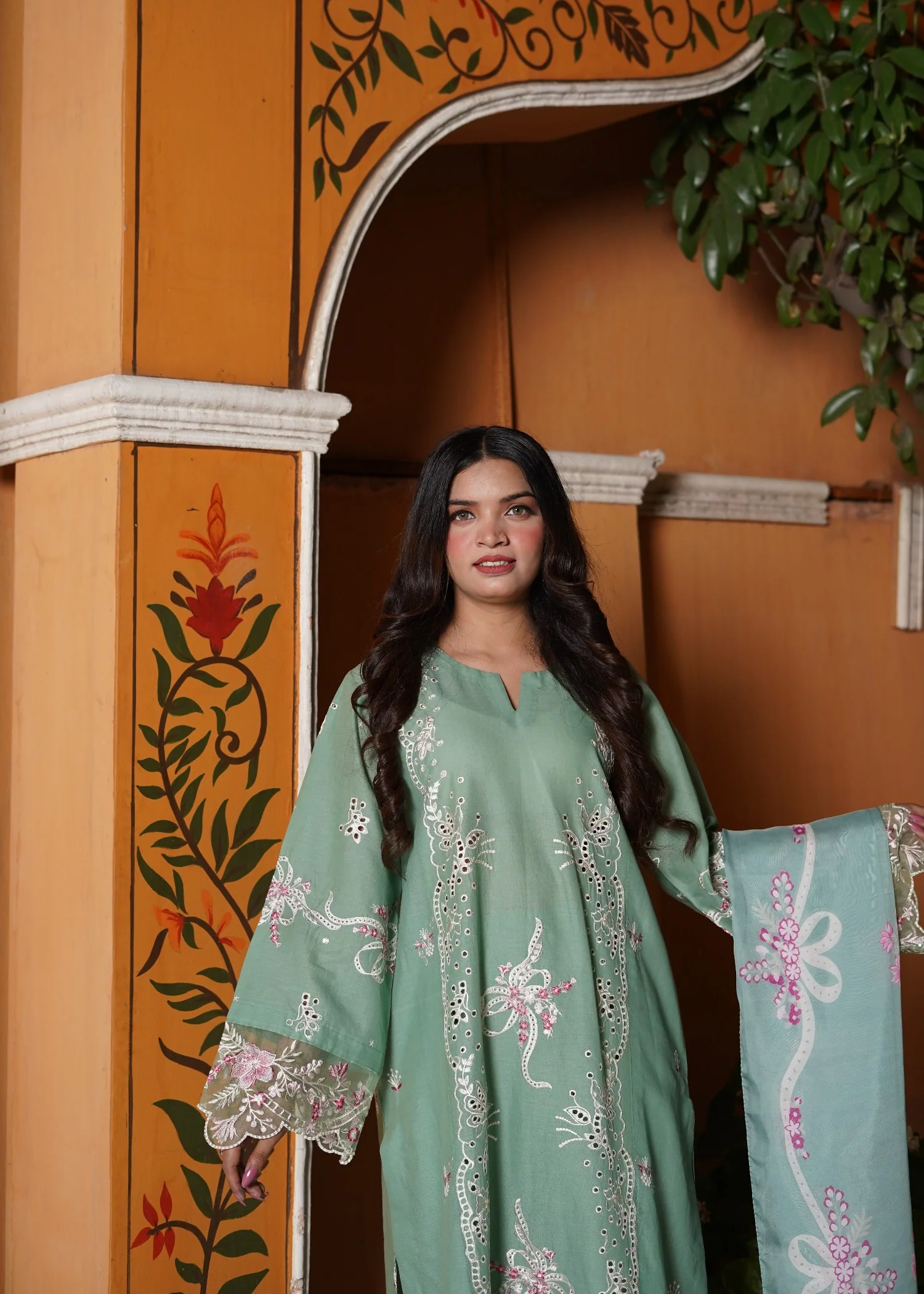 lawn Kurta Set in Mint green - view 2