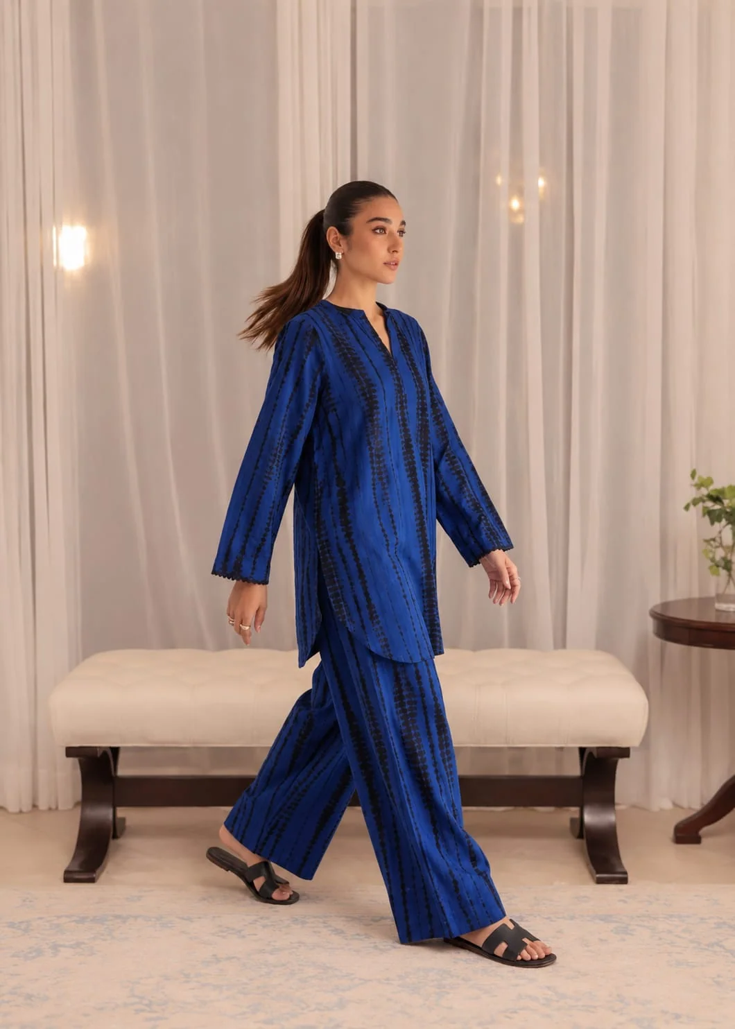 linen Co Ord Sets in Blue - view 2