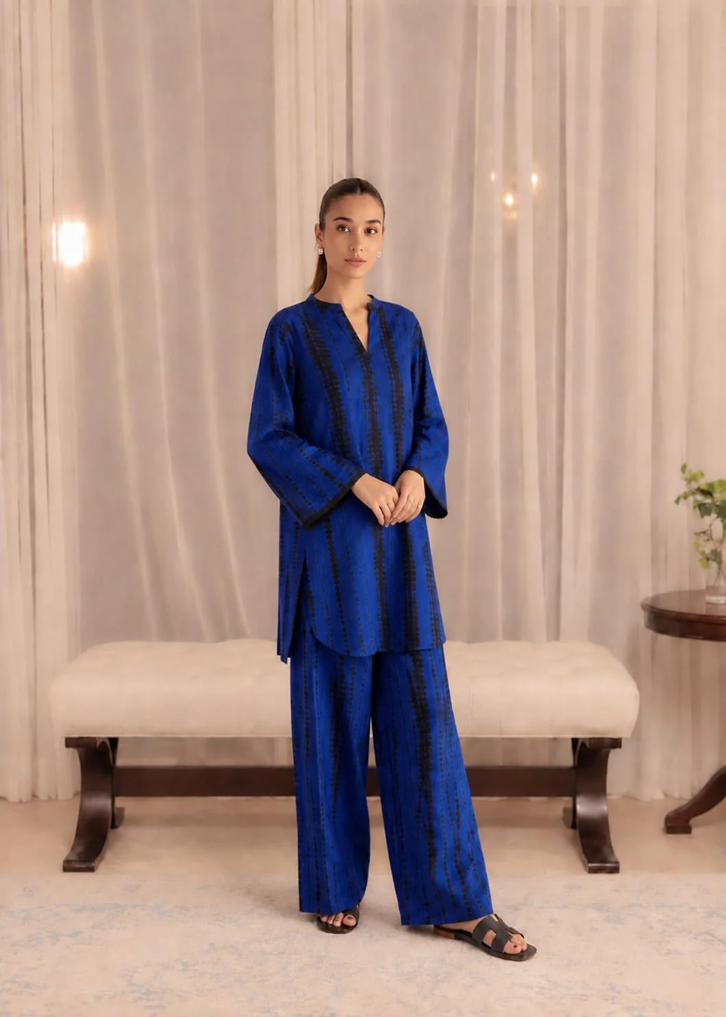 linen Co Ord Sets in Blue - view 3