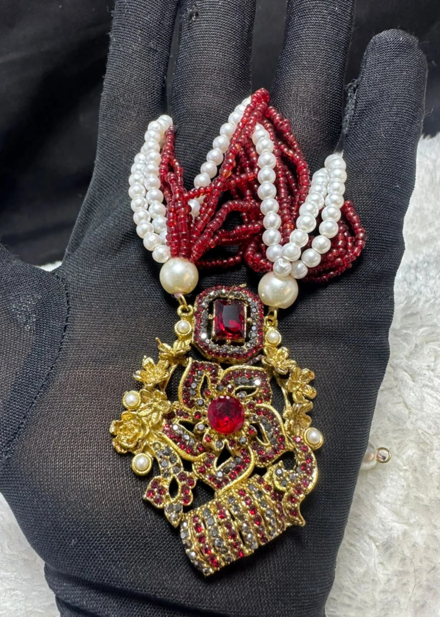 Jewelry Set in Ruby red Color by - Trendy Women Jewelry Set SOZ4974 - view 3