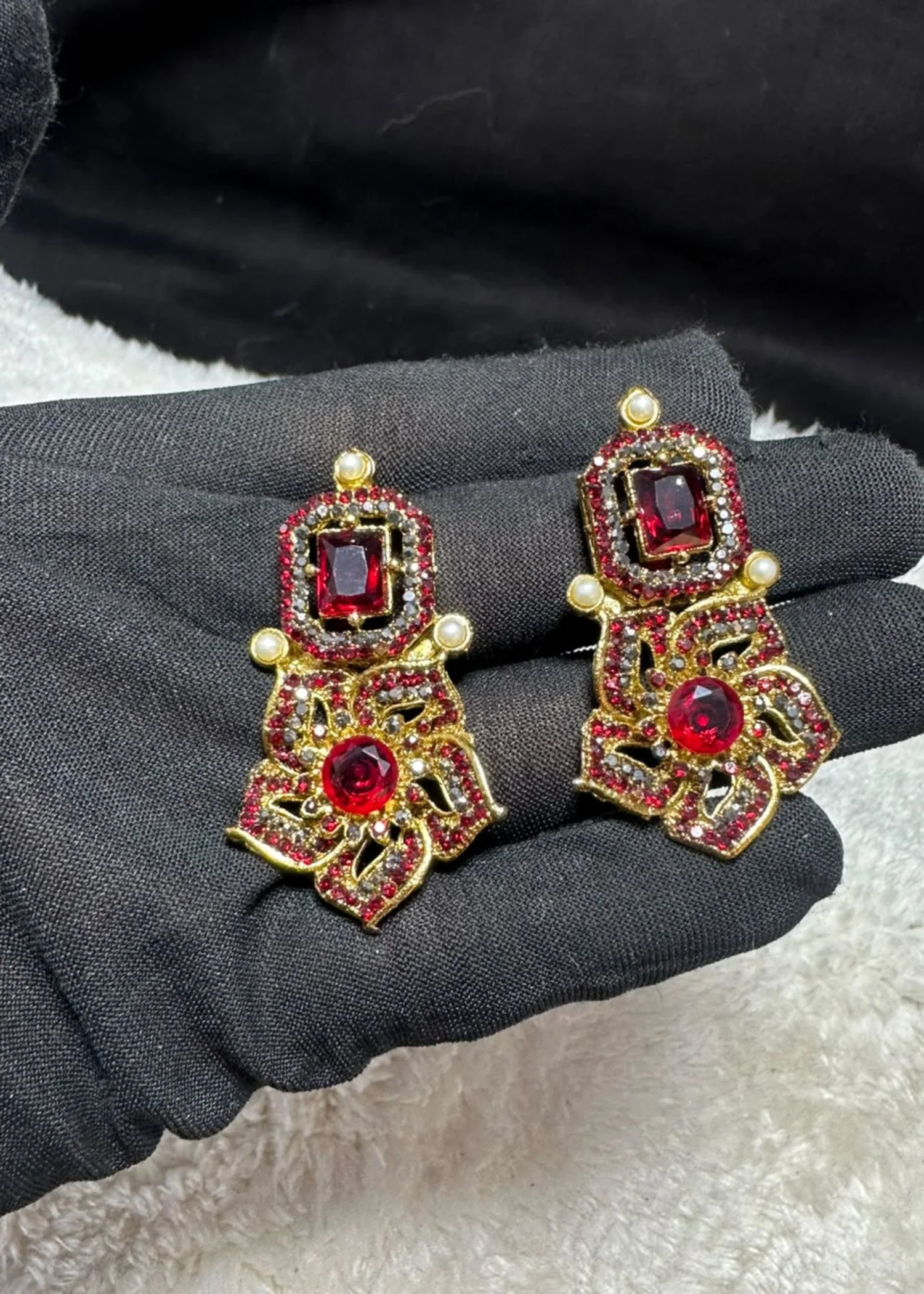 Jewelry Set in Ruby red Color by - Trendy Women Jewelry Set SOZ4974 - view 2