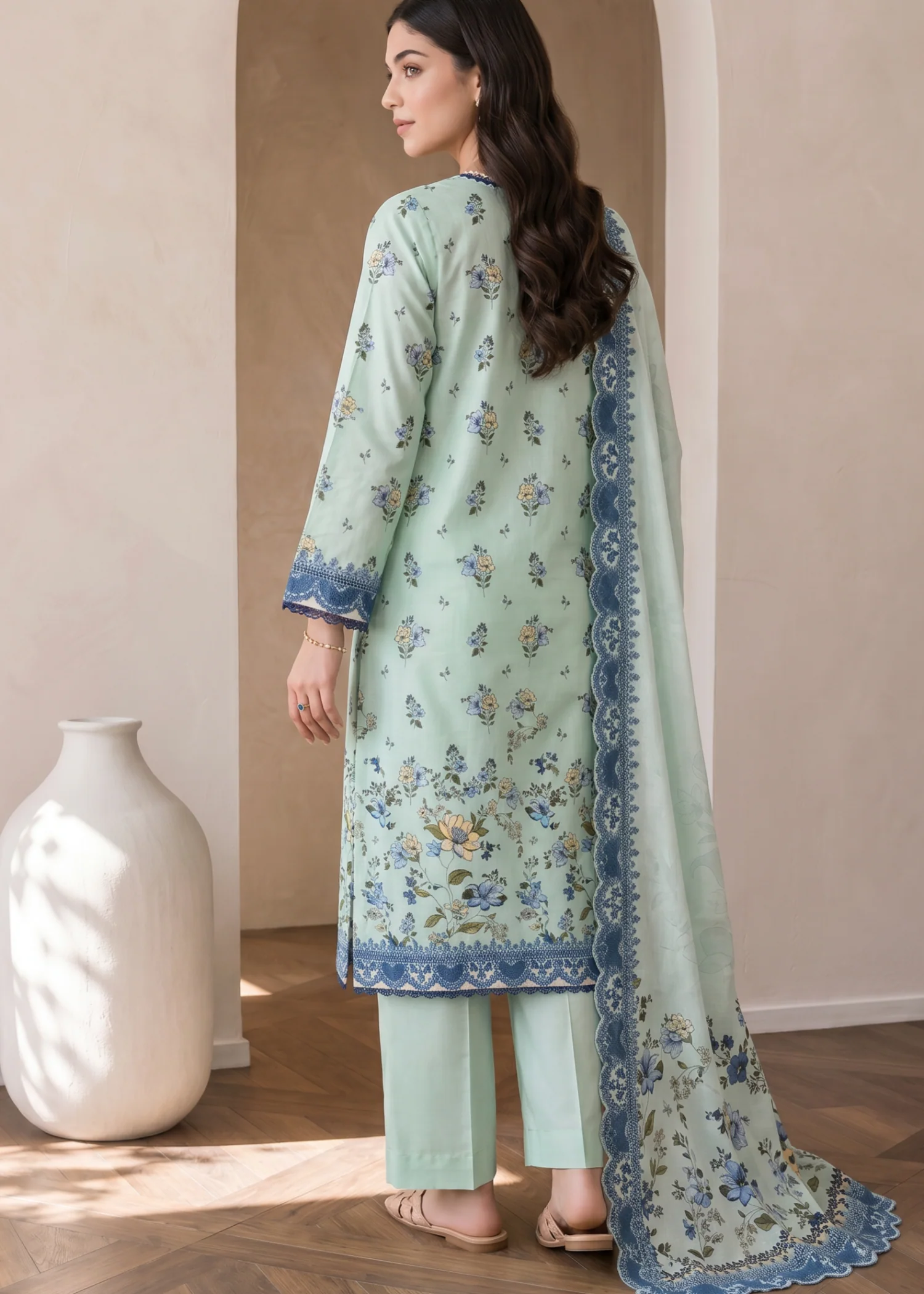 cotton Unstitched in Ice blue - view 3