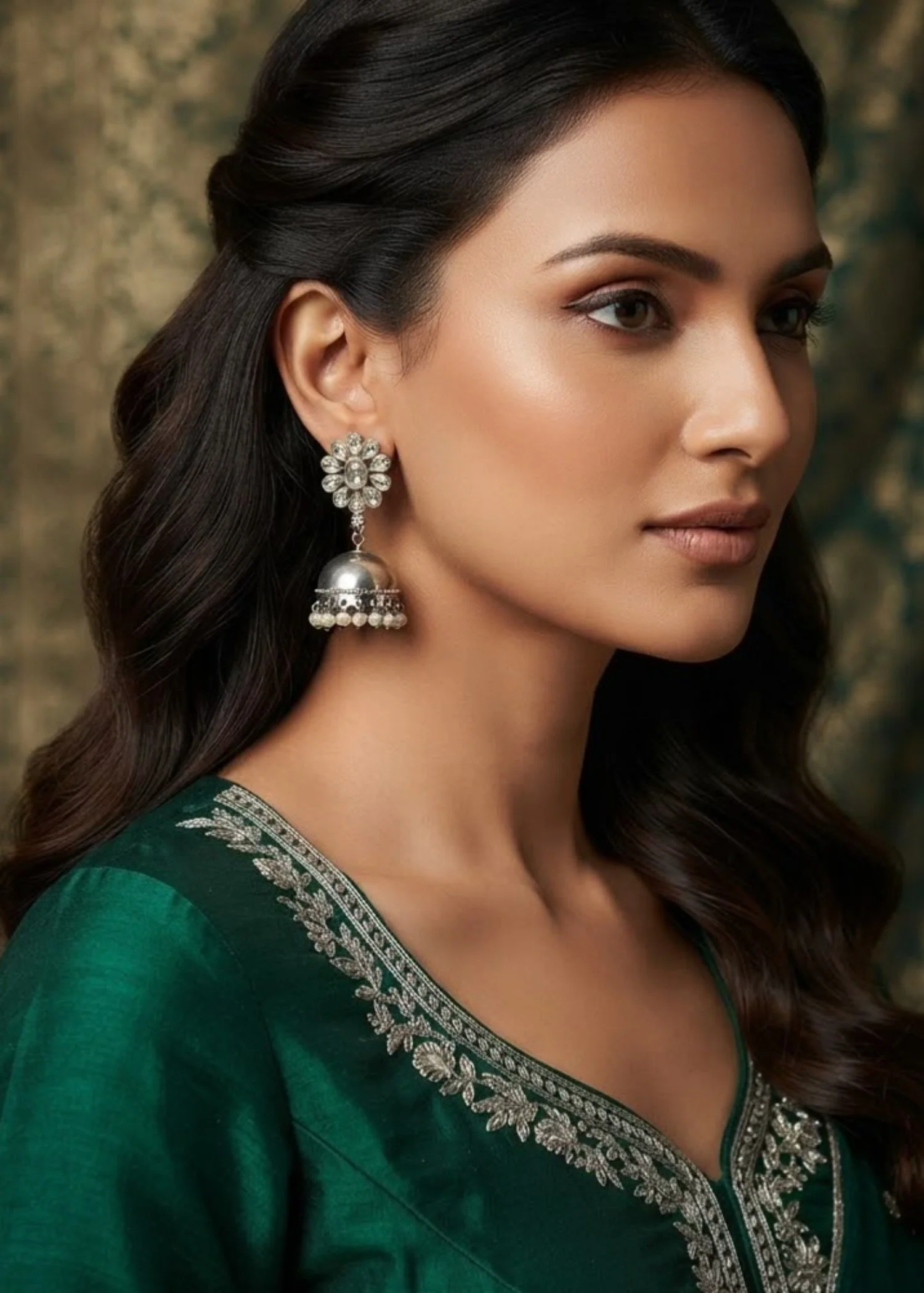 Earrings in Silver Color by - Trendy Women Earrings BIS4094