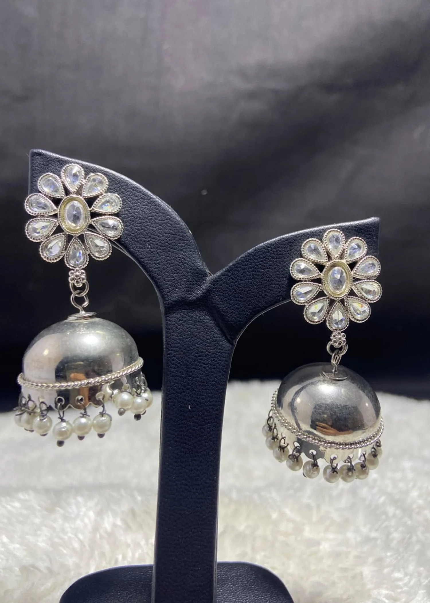 Earrings in Silver Color by - Trendy Women Earrings BIS4094 - view 2