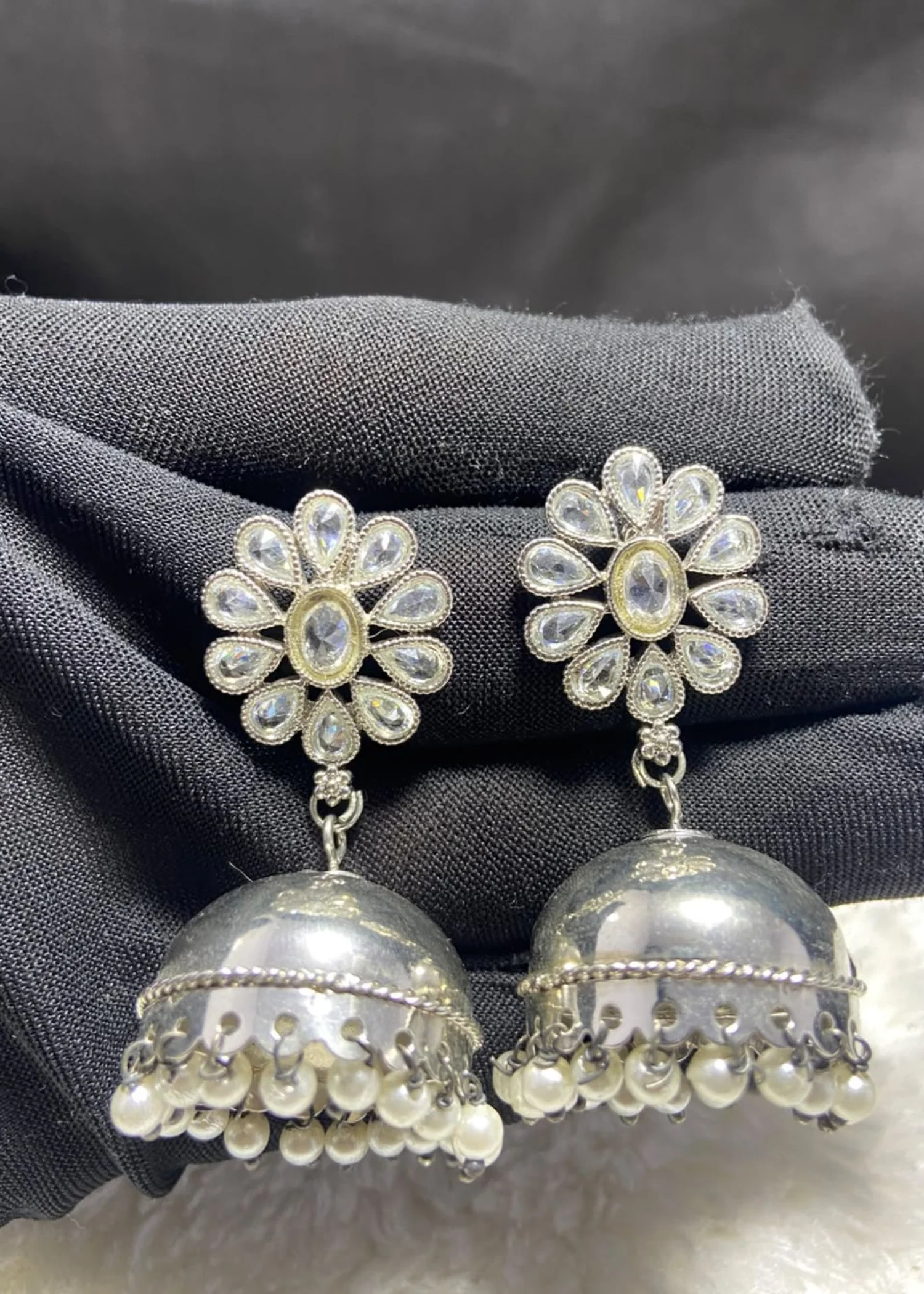 Earrings in Silver Color by - Trendy Women Earrings BIS4094 - view 3