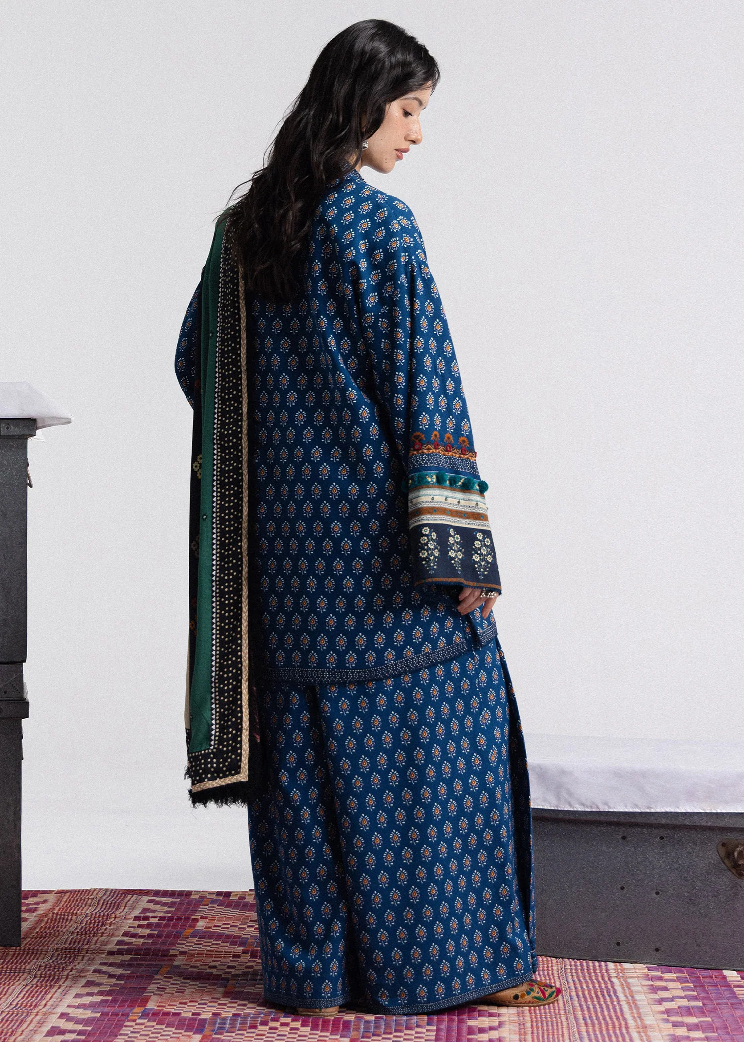linen Unstitched in Blue - view 4