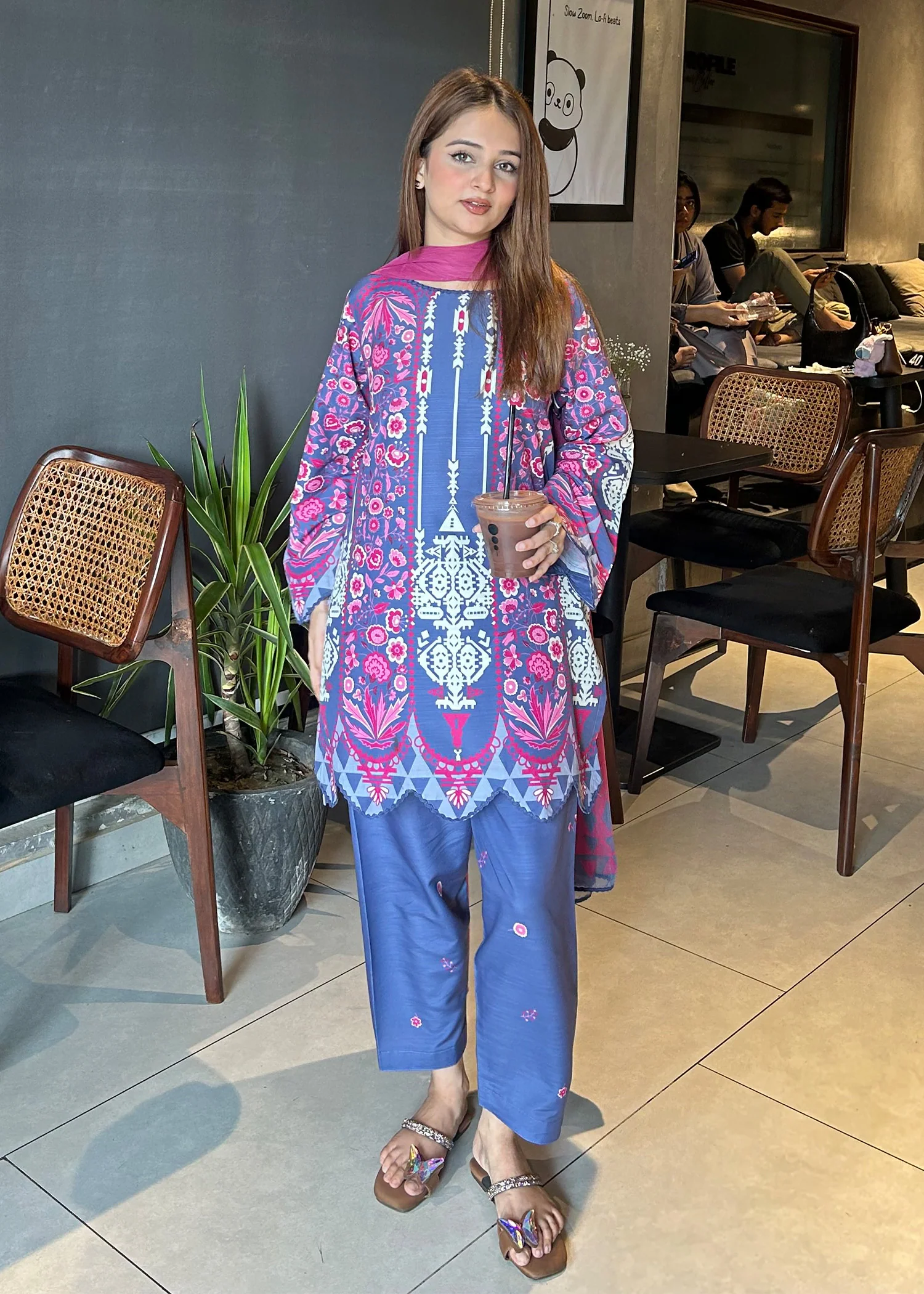raw silk Kurta Set in Multi