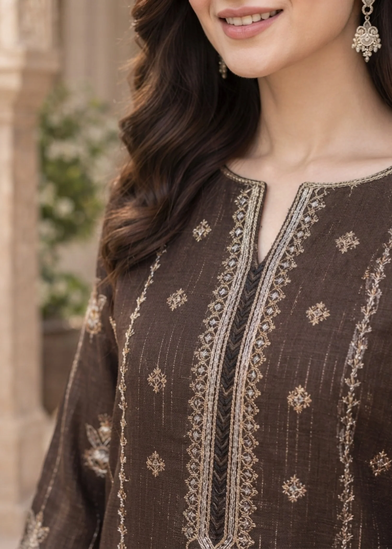 viscose Unstitched in Chocolate brown - view 3