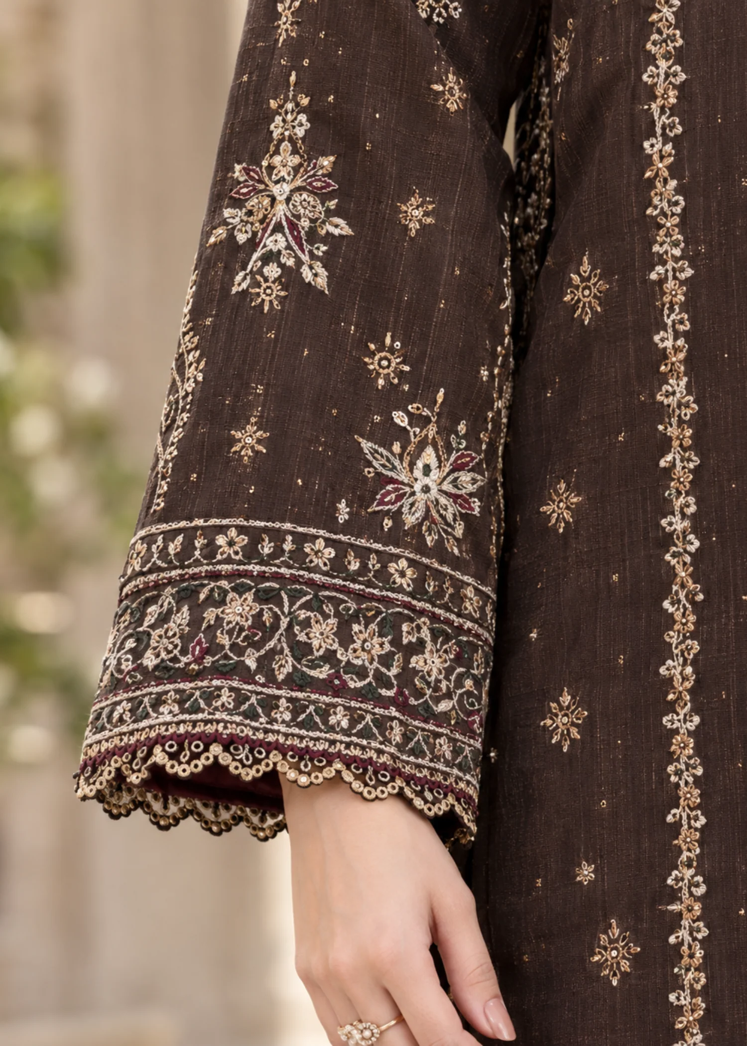viscose Unstitched in Chocolate brown - view 2