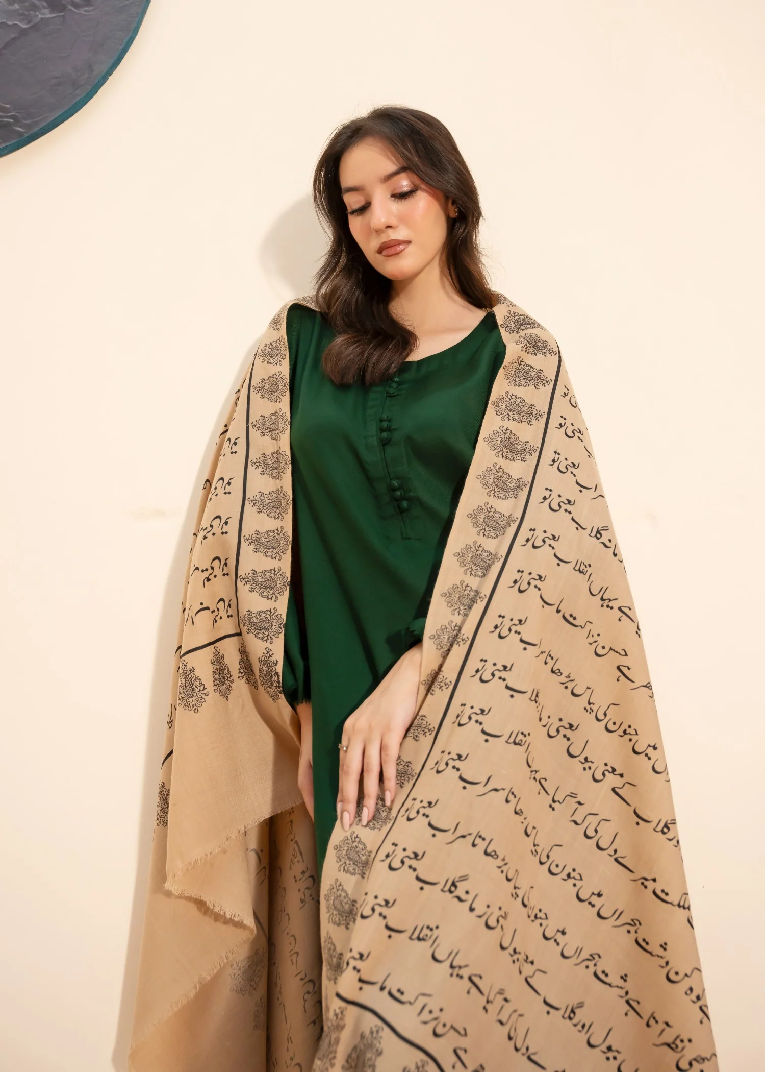 Shawl in Beige Color by - Trendy Women Shawl ZQQ9129 - view 6