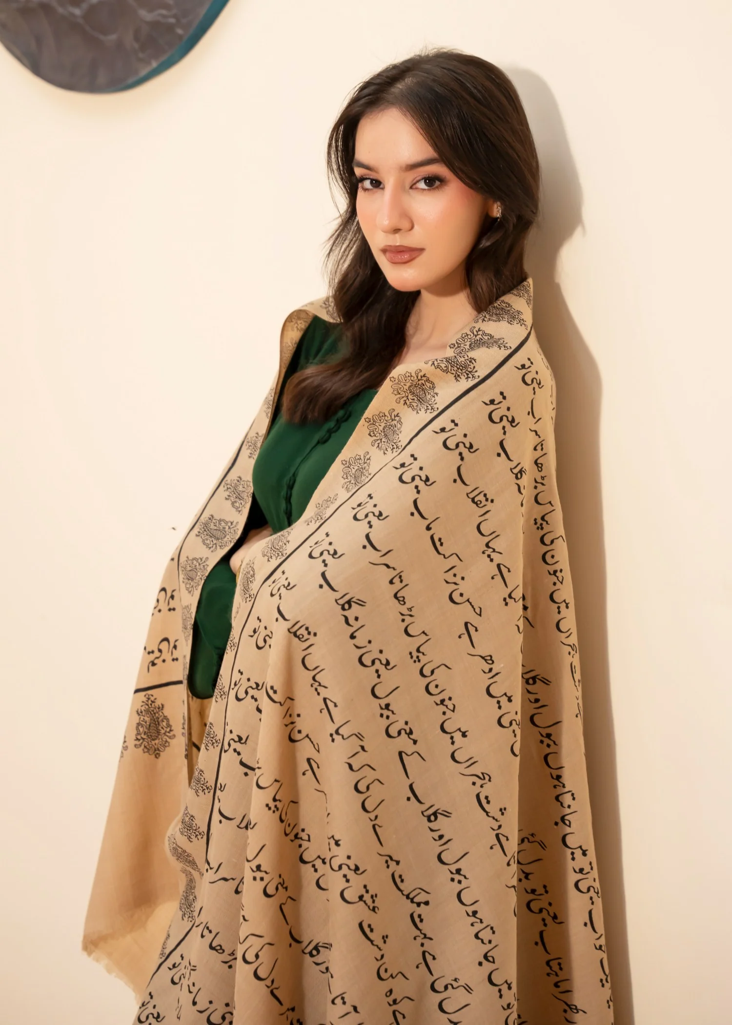 Shawl in Beige Color by - Trendy Women Shawl ZQQ9129 - view 4