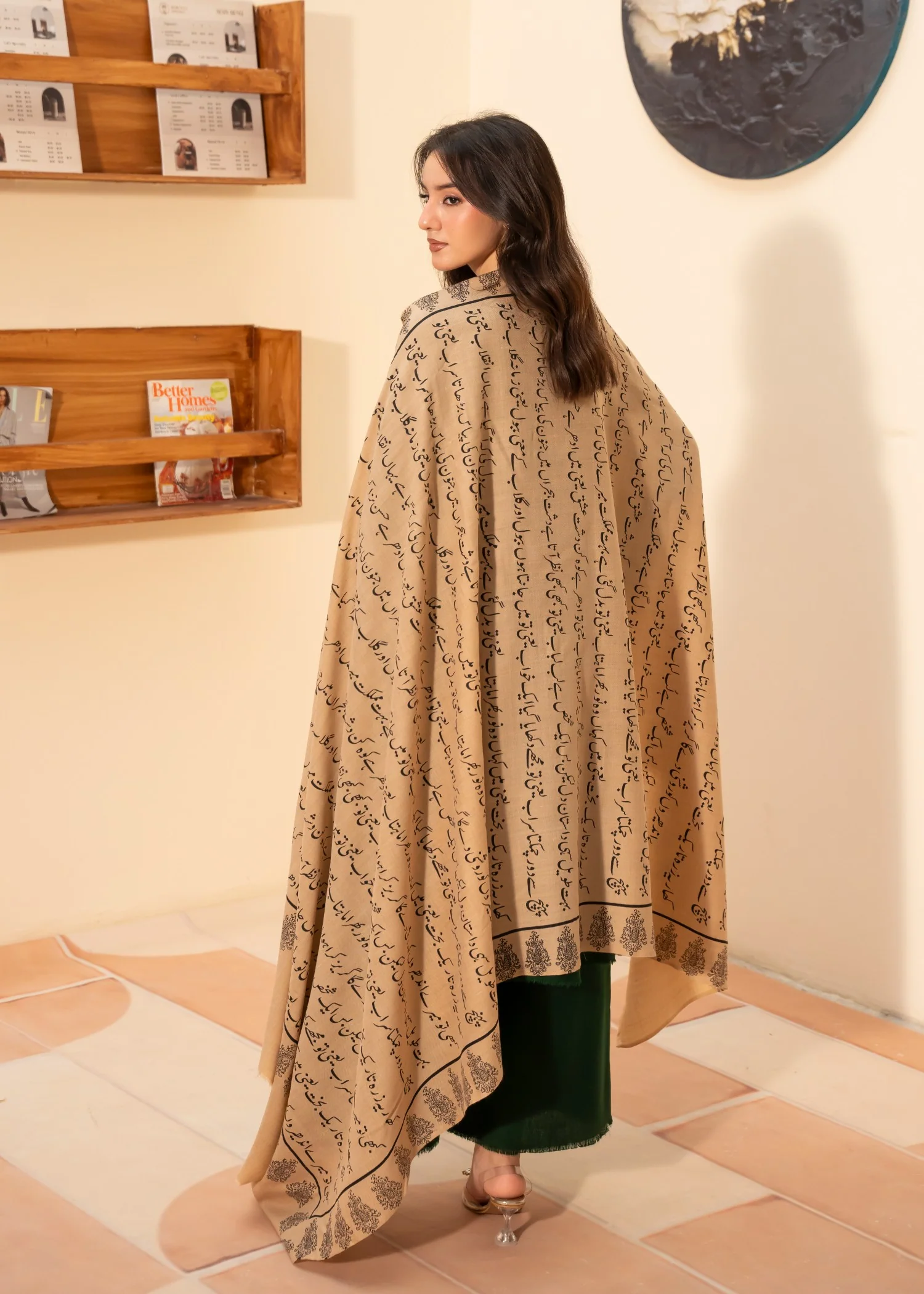 Shawl in Beige Color by - Trendy Women Shawl ZQQ9129 - view 7