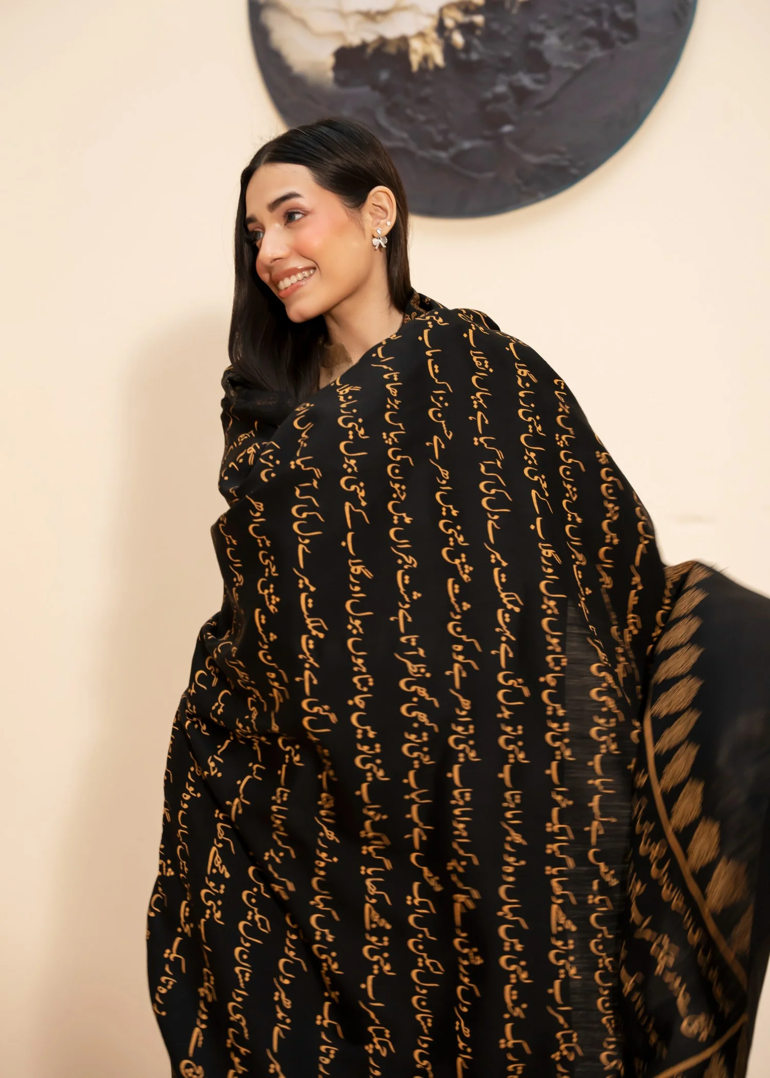 Shawl in Black Color by - Trendy Women Shawl RDV4936 - view 5