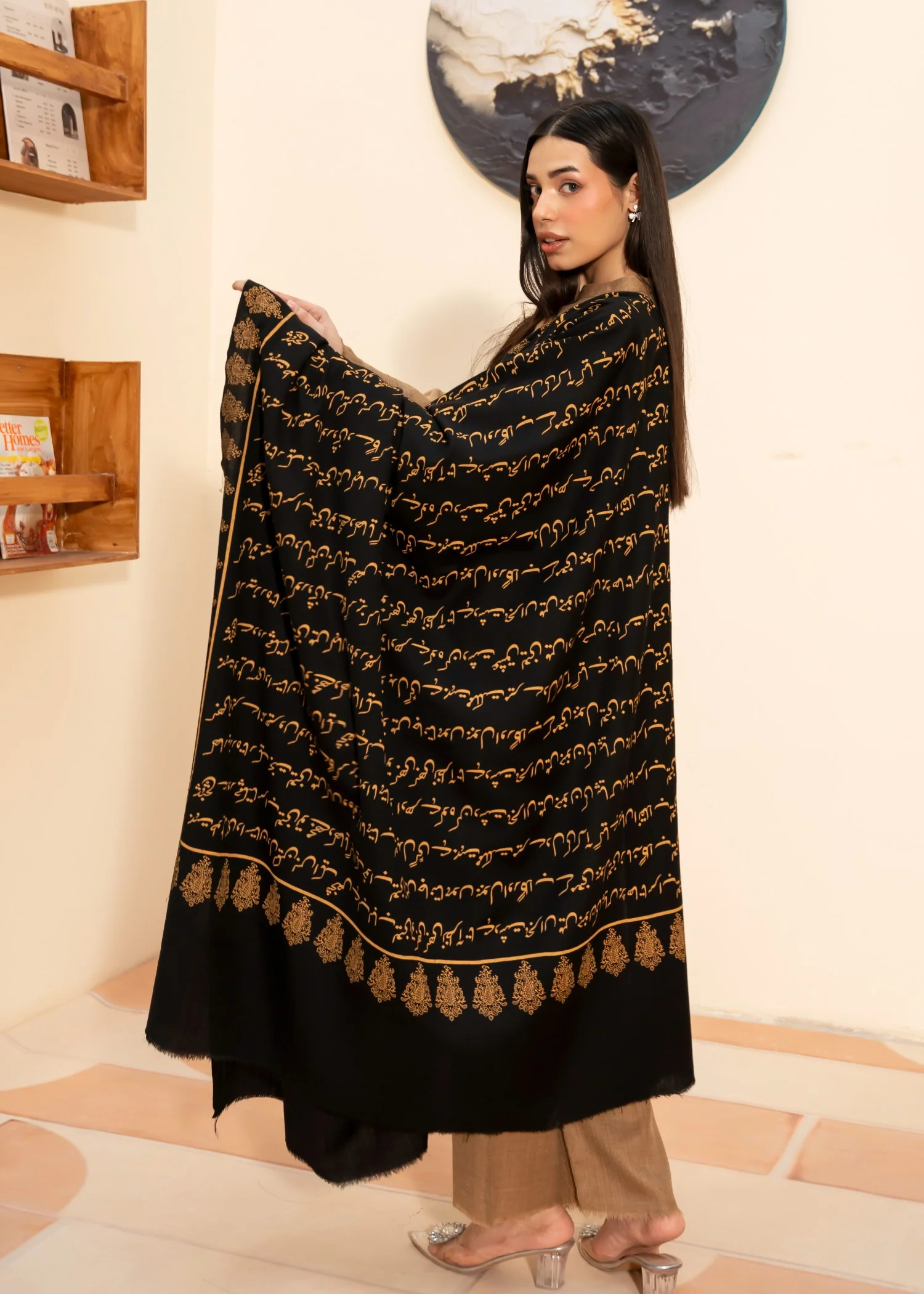 Shawl in Black Color by - Trendy Women Shawl RDV4936 - view 2