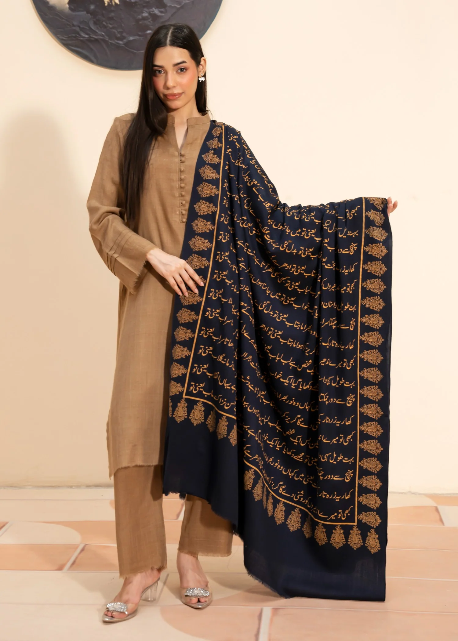 Shawl in Navy blue Color by - Trendy Women Shawl YZG7753