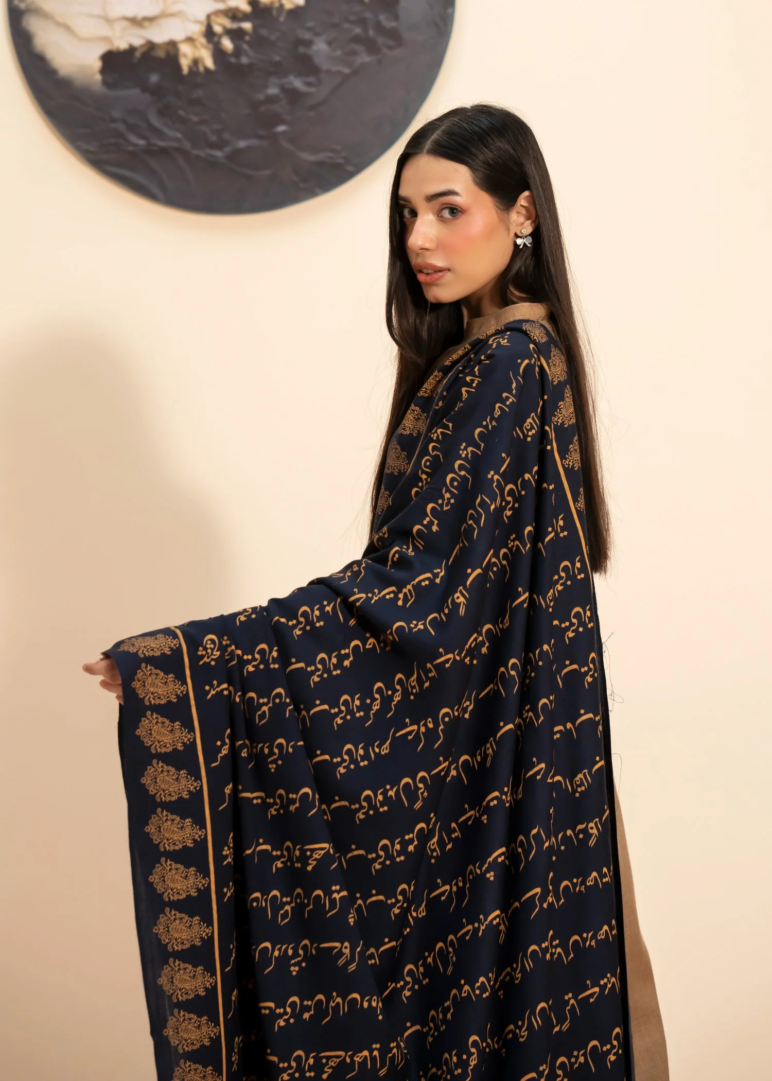 Shawl in Navy blue Color by - Trendy Women Shawl YZG7753 - view 5