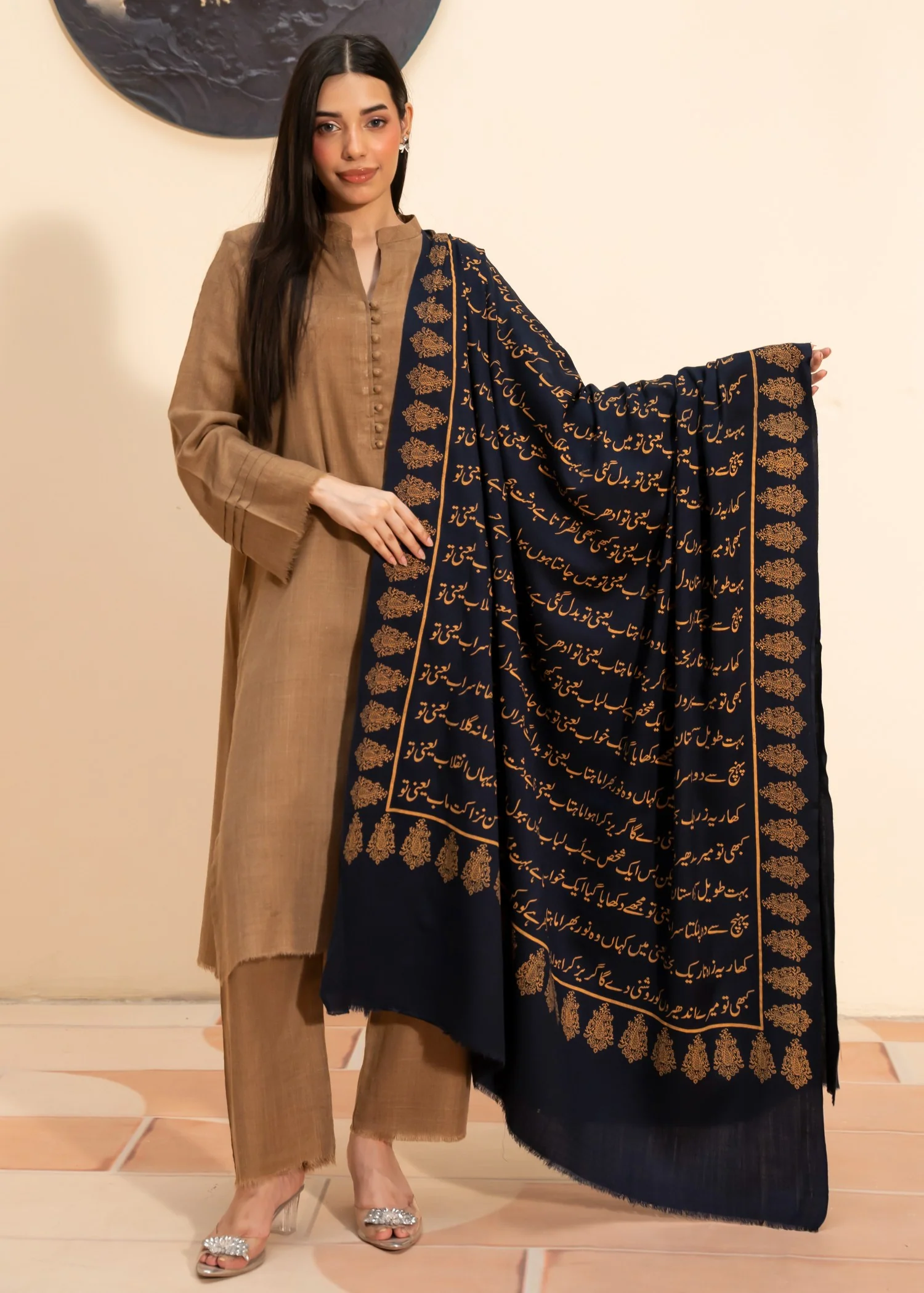 Shawl in Navy blue Color by - Trendy Women Shawl YZG7753 - view 3