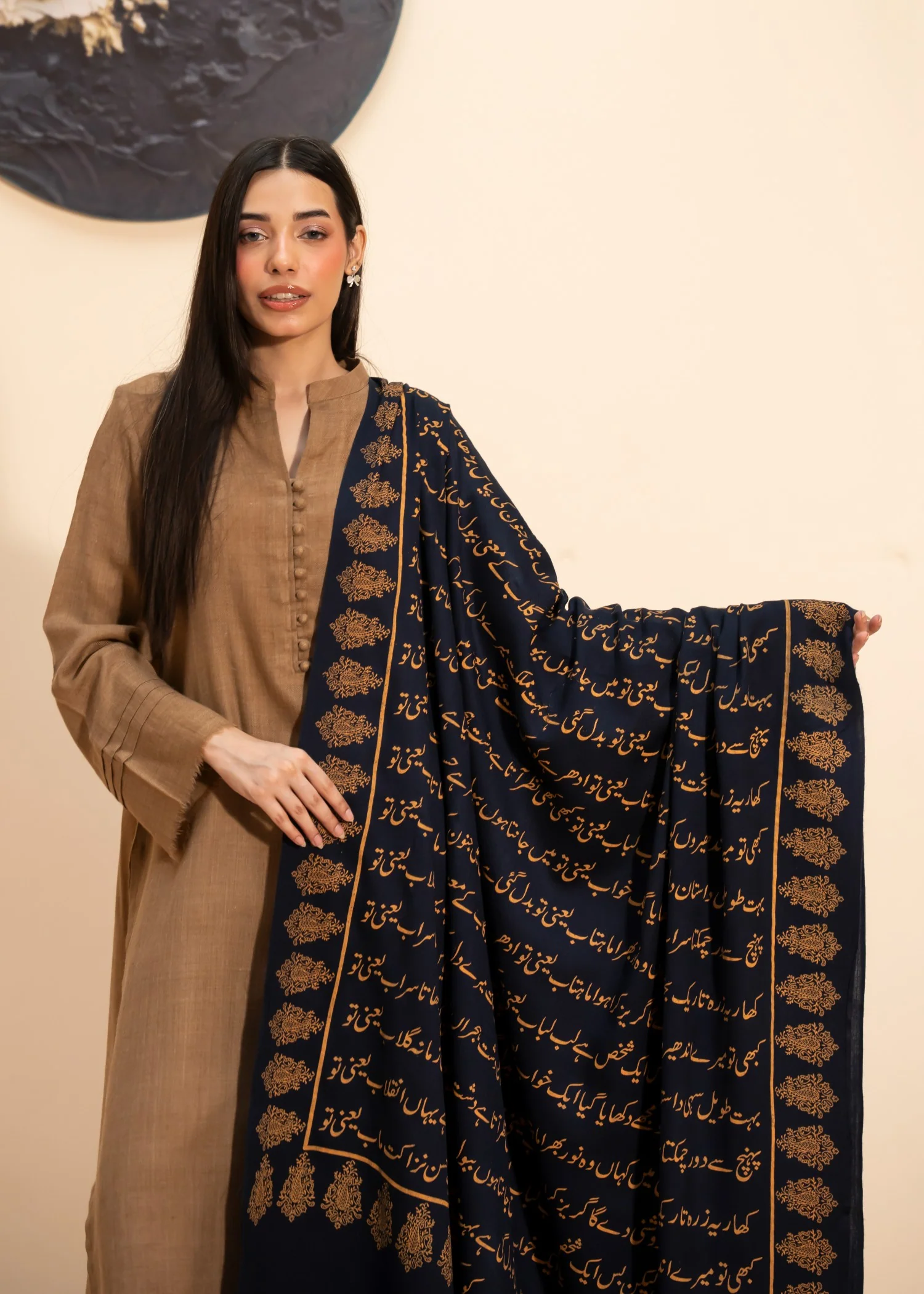 Shawl in Navy blue Color by - Trendy Women Shawl YZG7753 - view 2