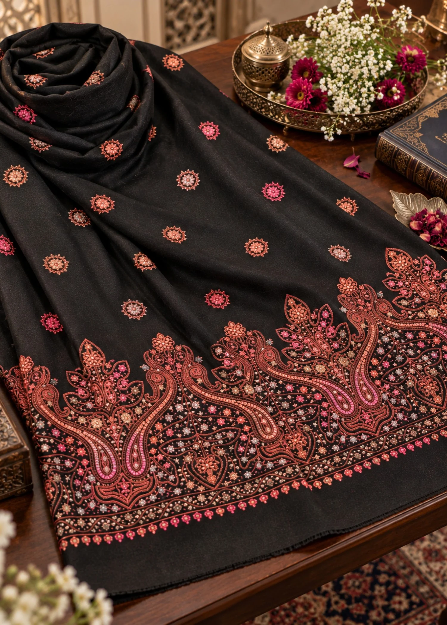 Shawl in Black Color by - Trendy Women Shawl VYN9474 - view 4