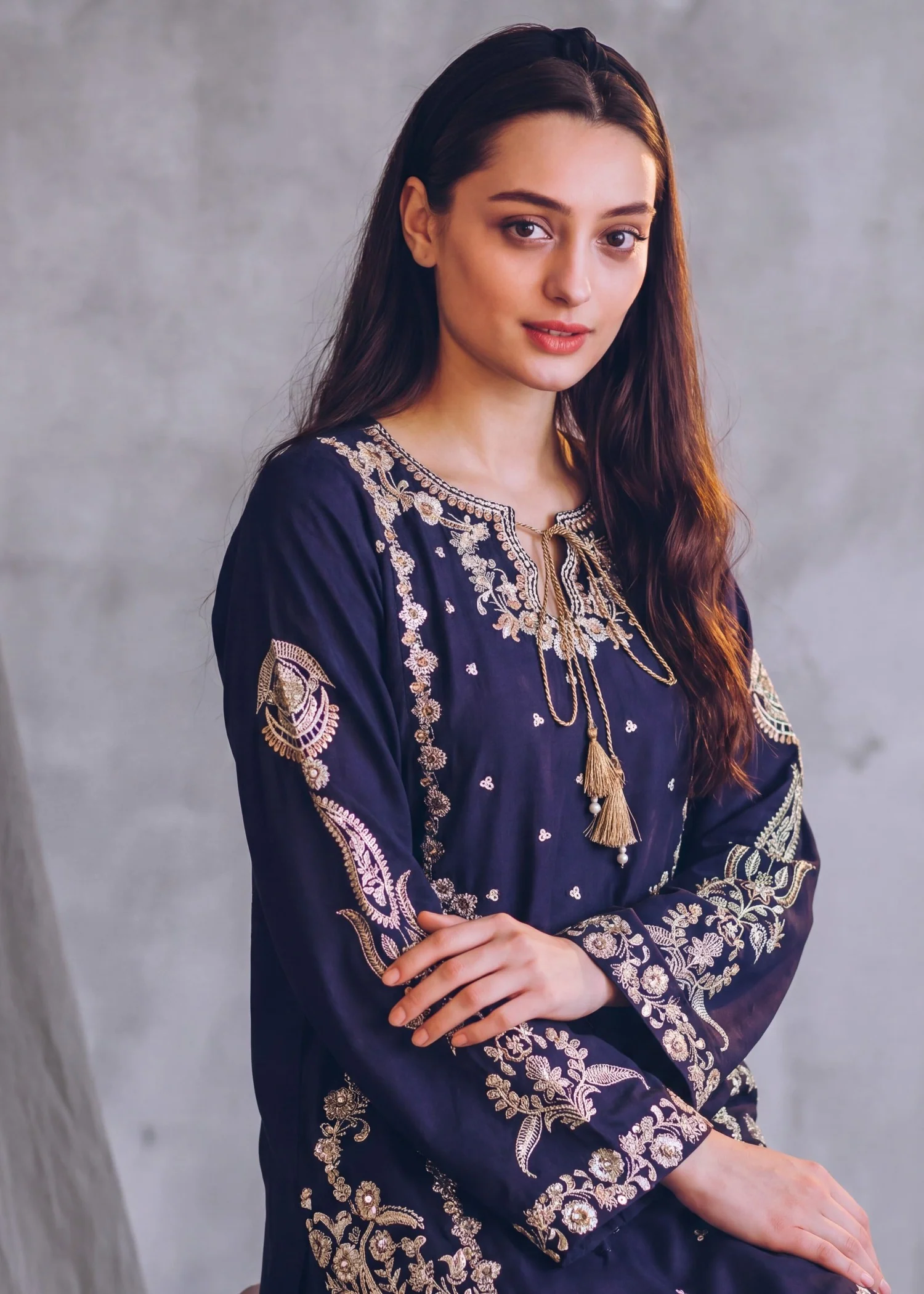 cotton Sharara in Navy blue - view 3