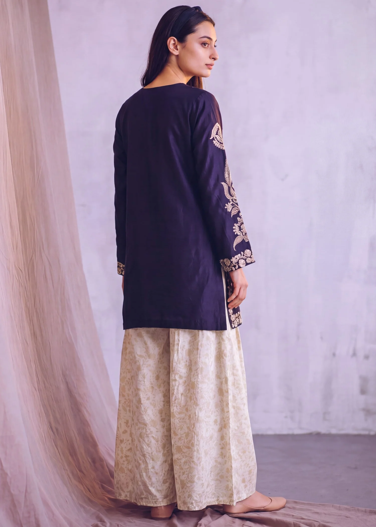 cotton Sharara in Navy blue - view 2