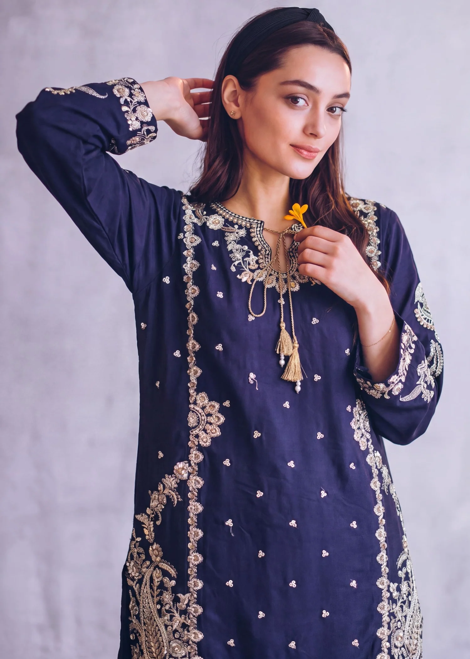 cotton Sharara in Navy blue - view 6