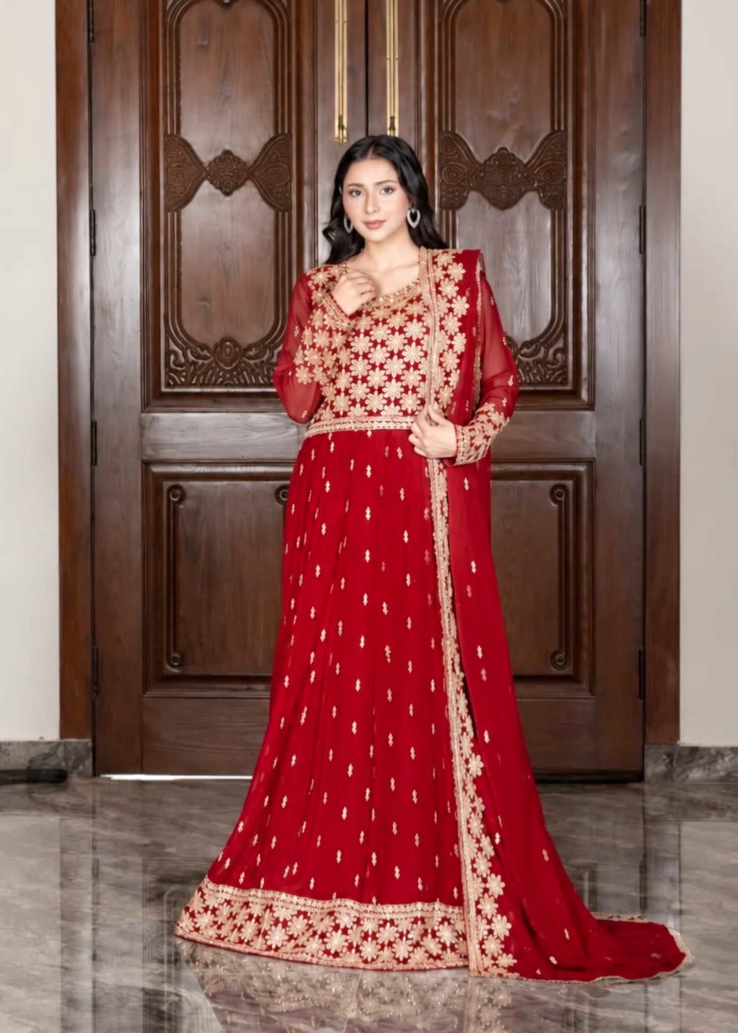 chiffon Maxi in Red
