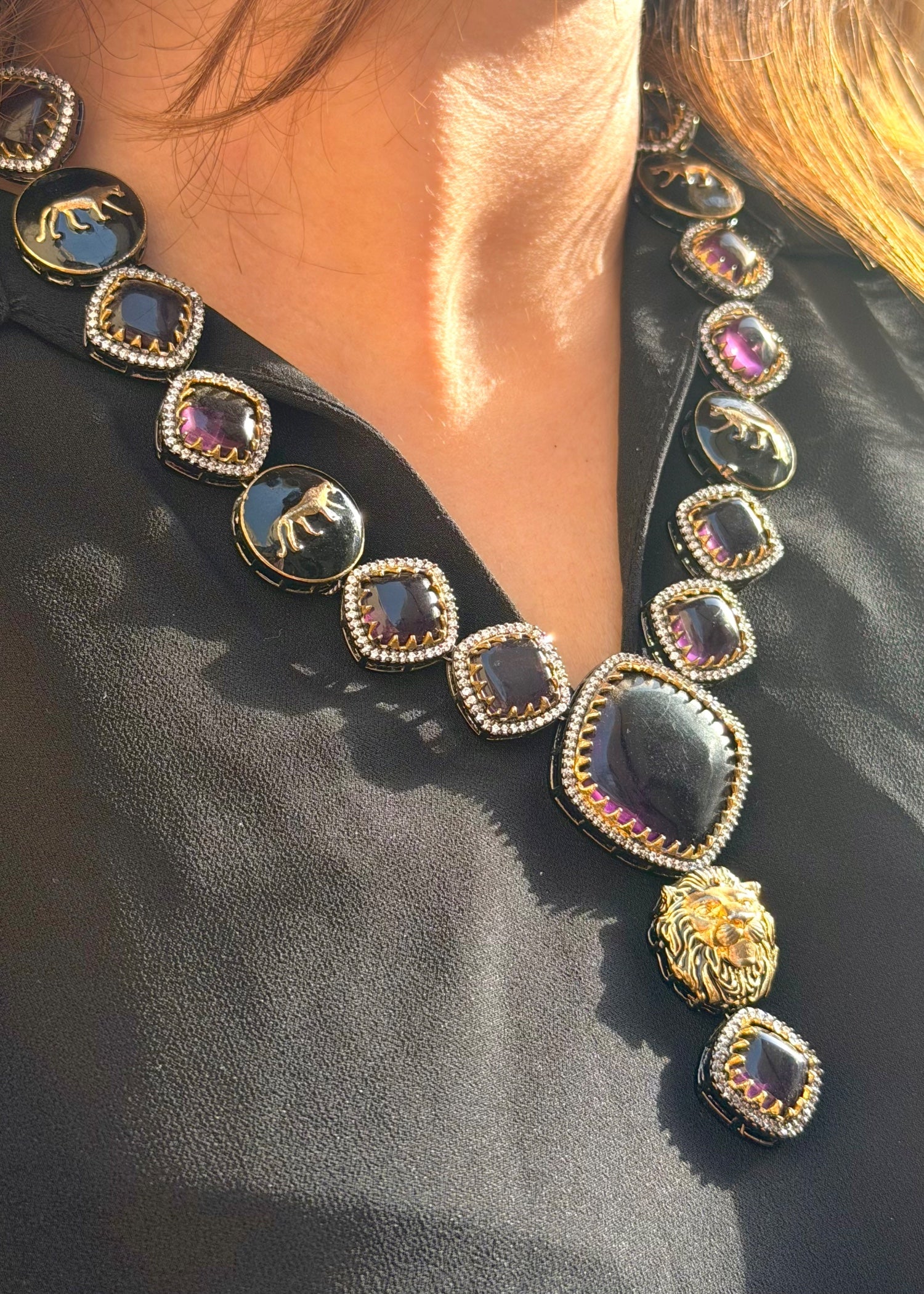 Jewelry Set in Gold, mulberry Color by - Trendy Women Jewelry Set OUG8 - jewelry sets gold at ShoplyHub