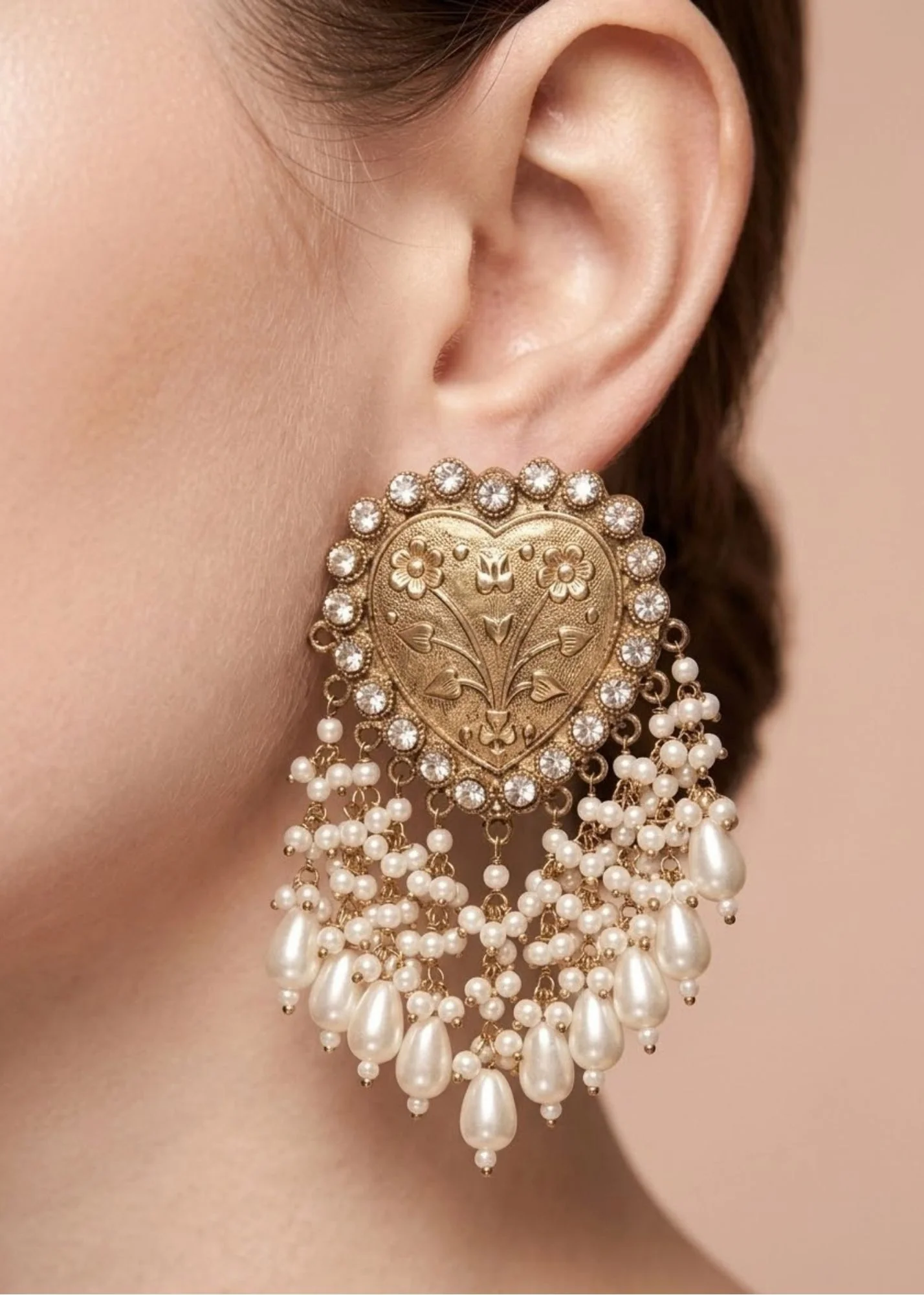 Earrings in Gold Color by - Trendy Women Earrings OXP3457 - view 2