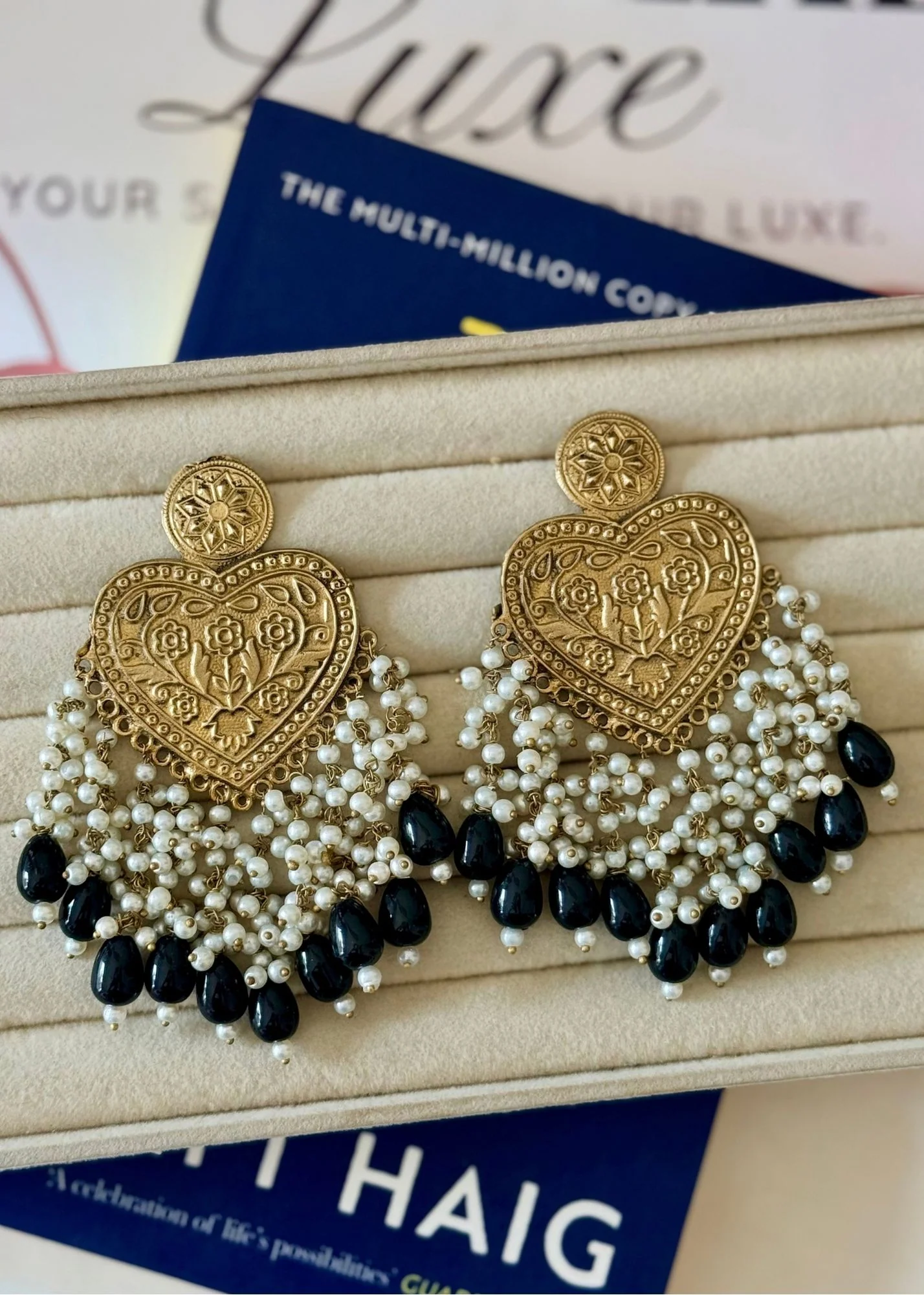 Earrings in Black, gold Color by - Trendy Women Earrings QAK8823 - view 6