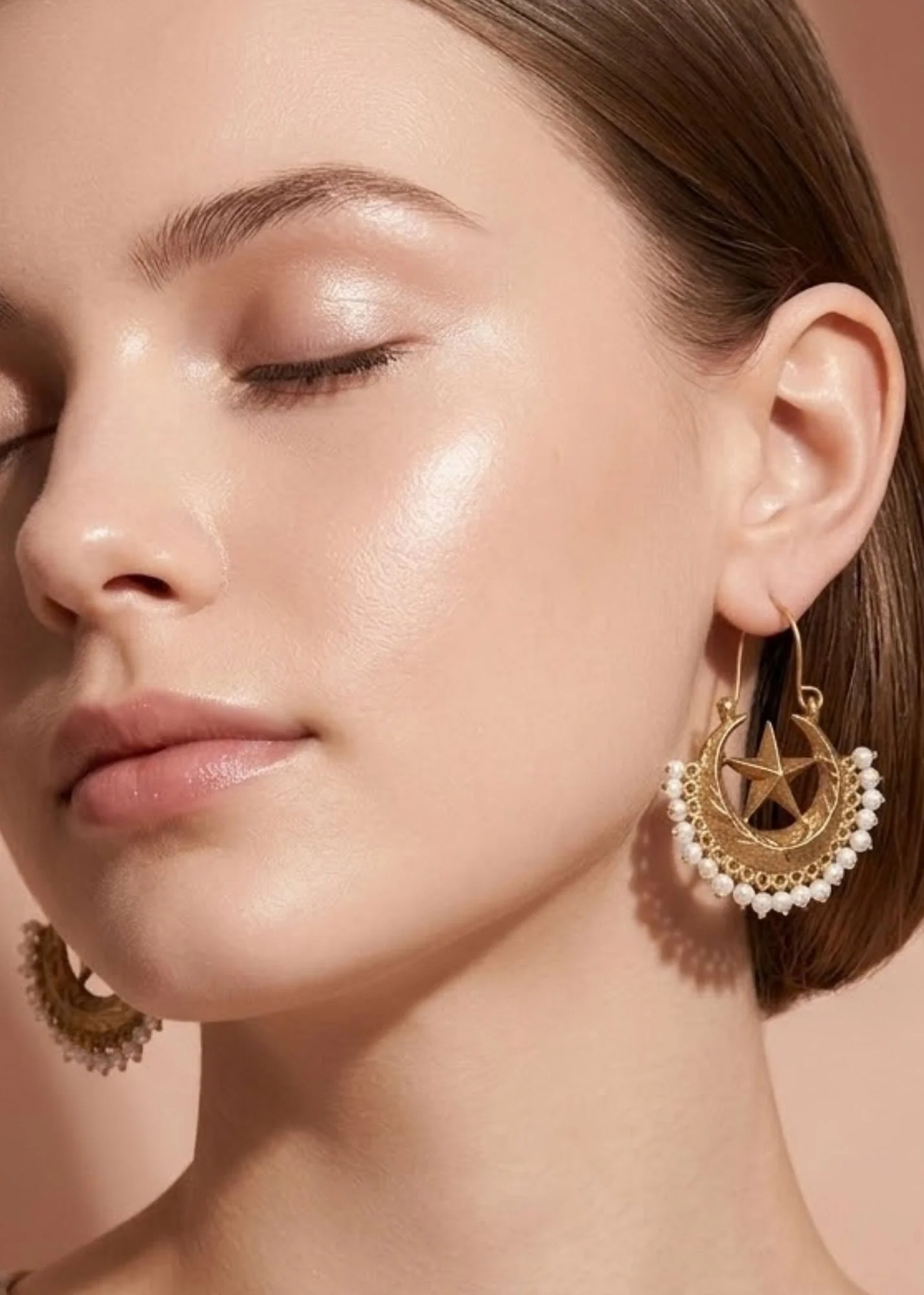 Earrings in Gold Color by - Trendy Women Earrings JOR9889 - view 2