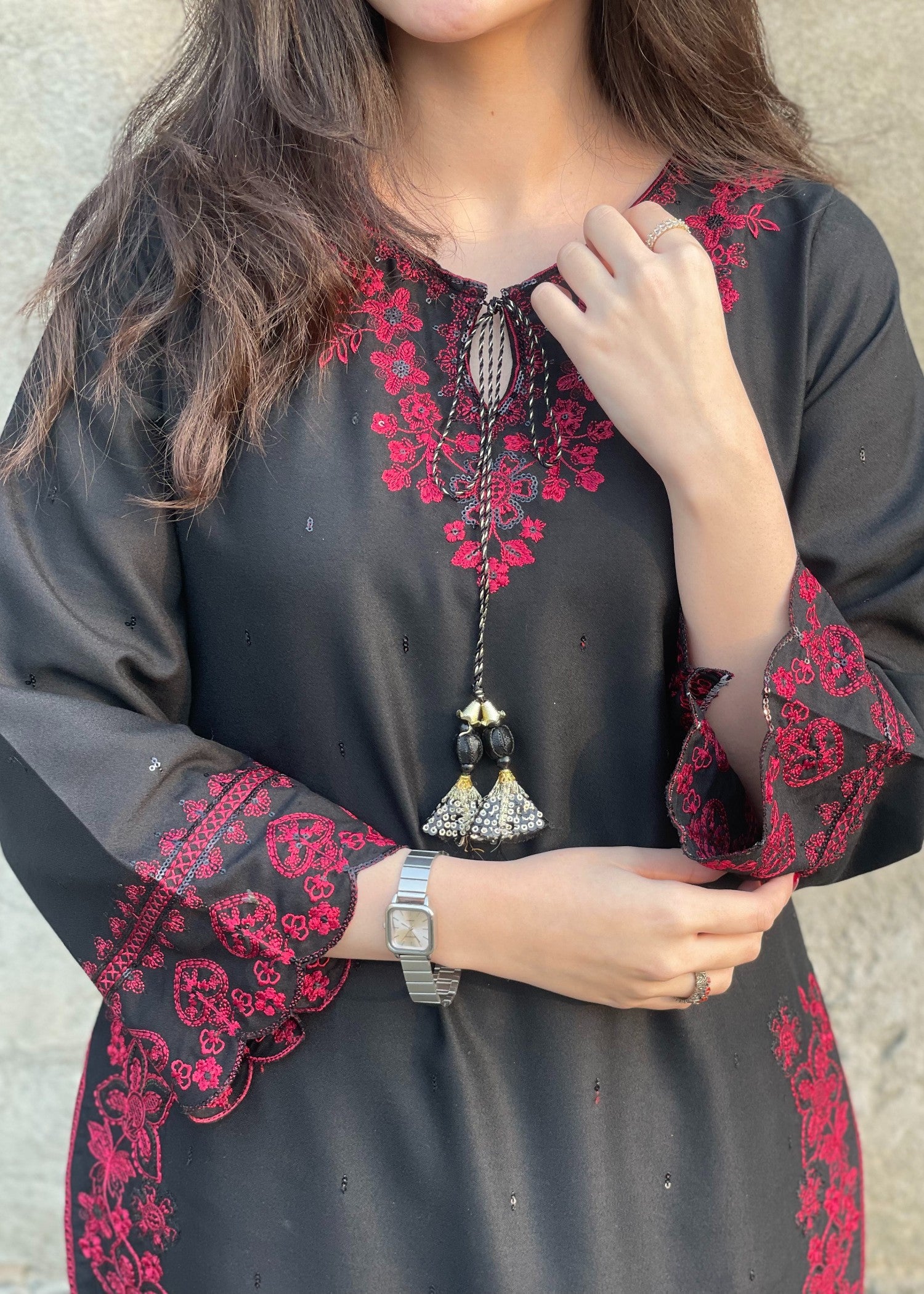 marina Kurta Set in Black - view 2