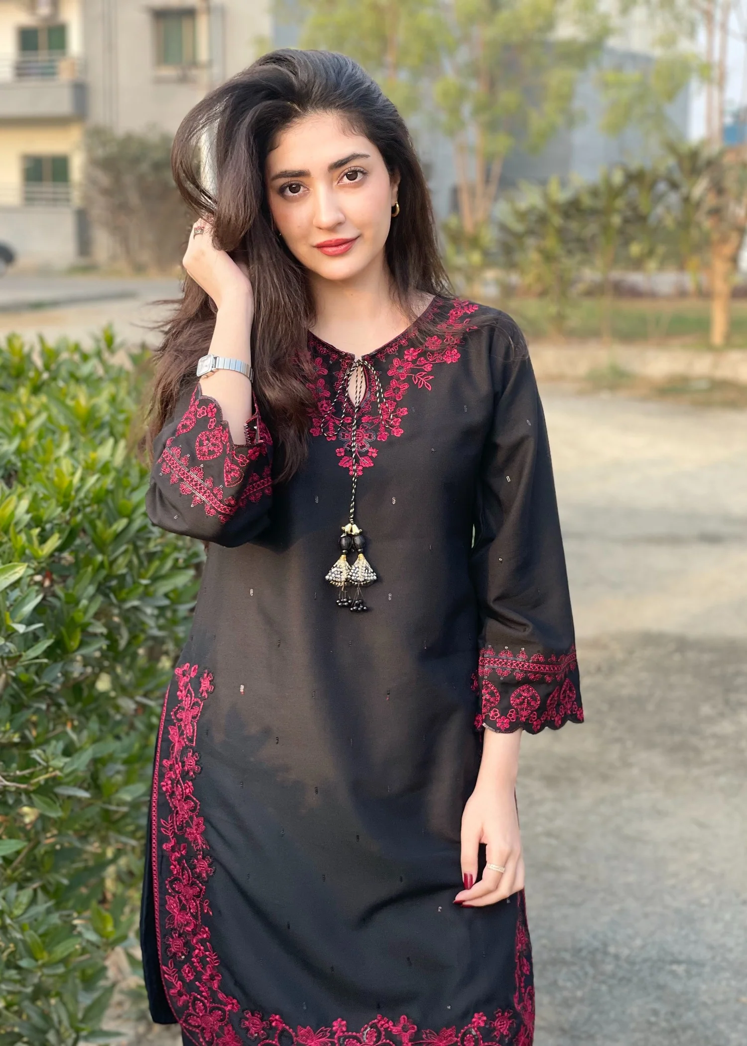 marina Kurta Set in Black