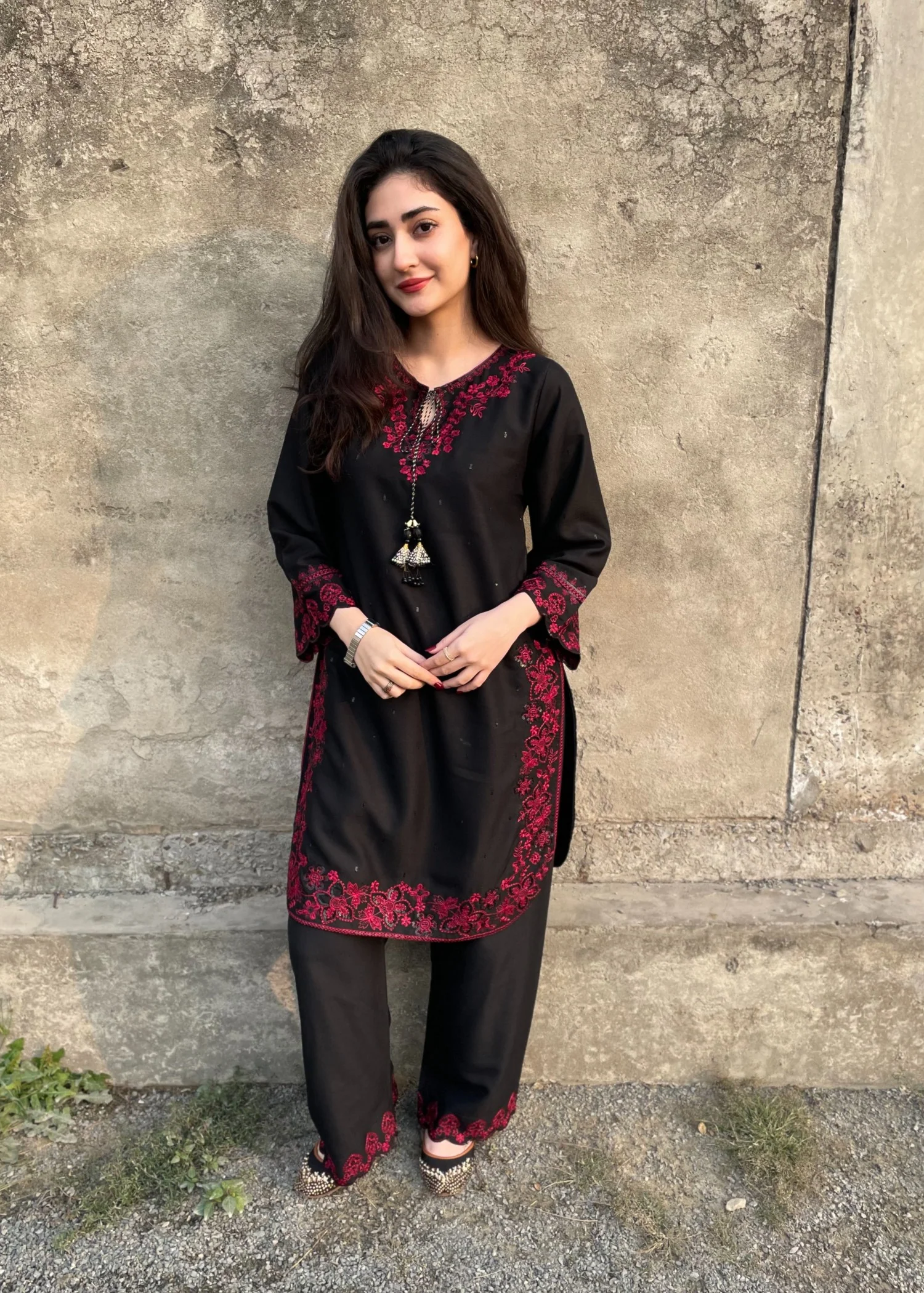 marina Kurta Set in Black - view 5