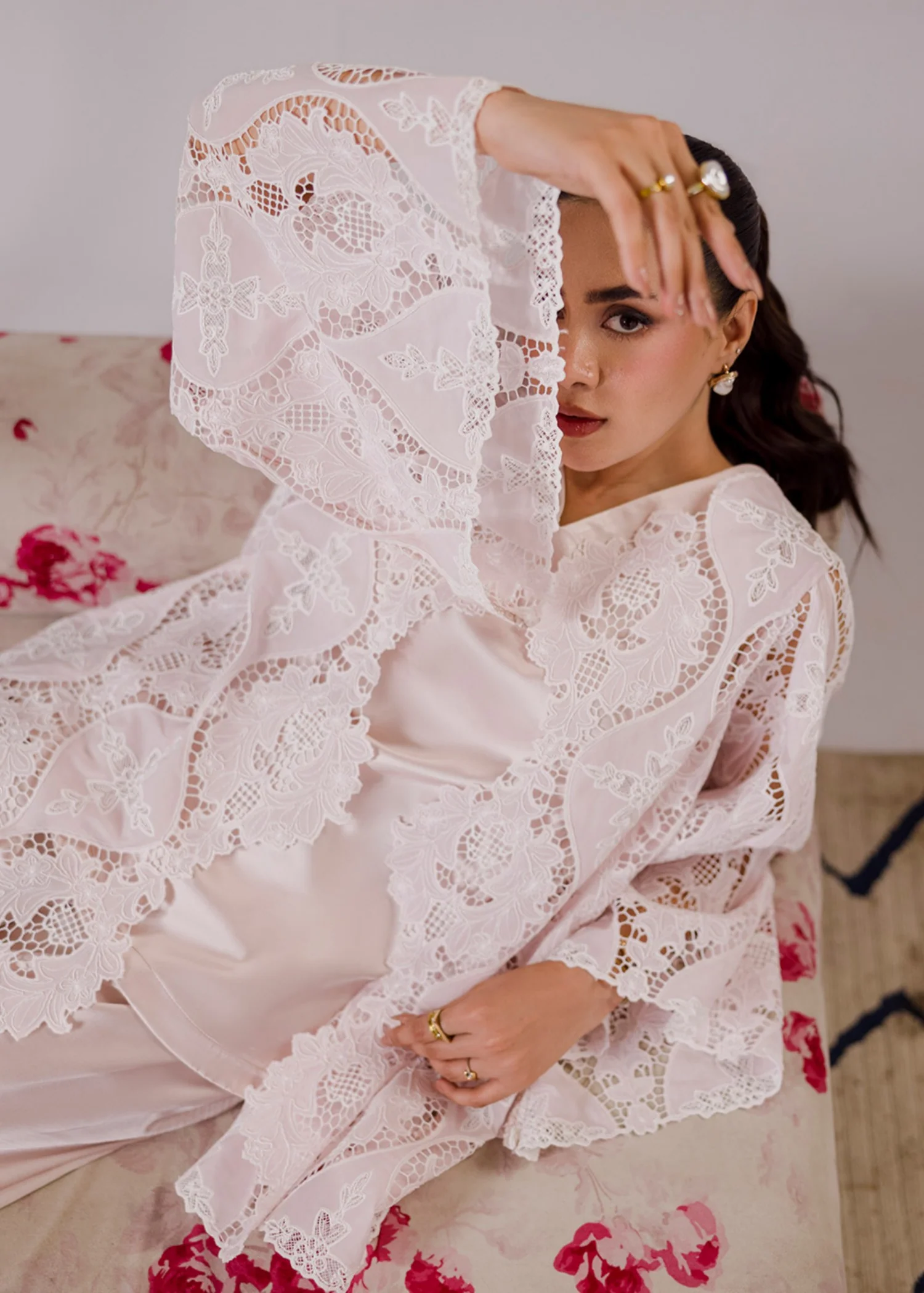 silk Co Ord Sets in Pastel pink - view 7