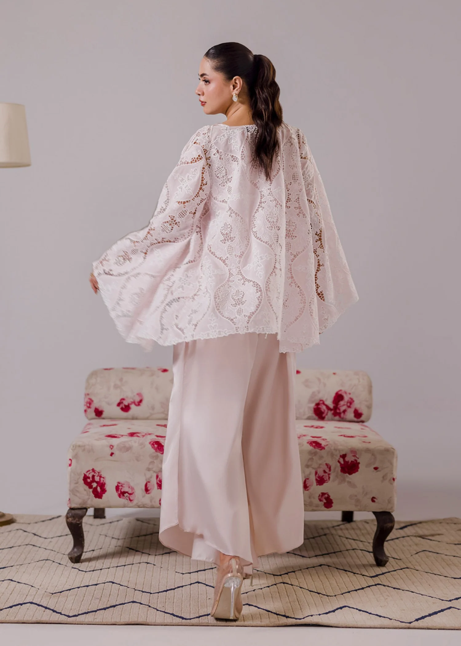silk Co Ord Sets in Pastel pink - view 3