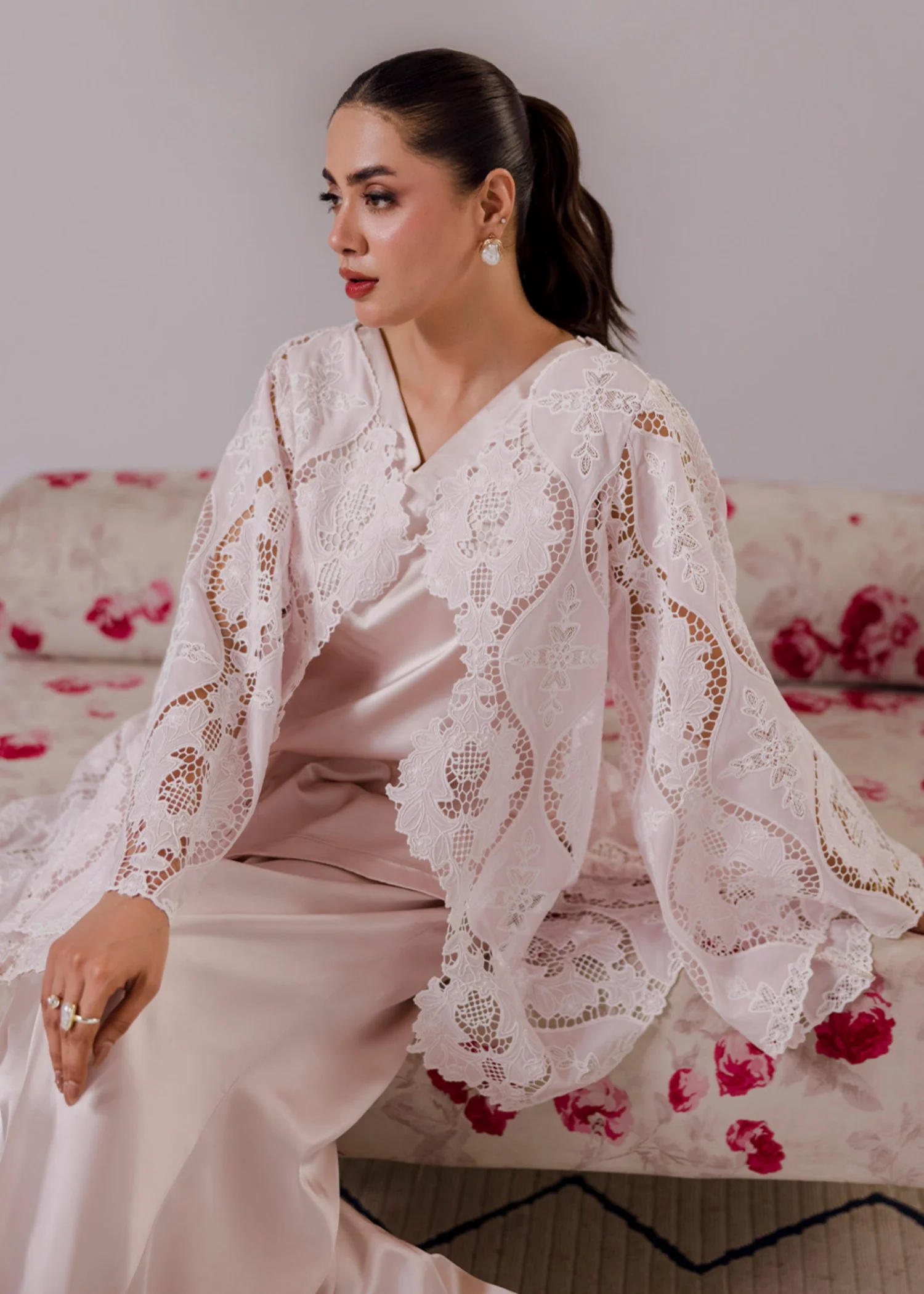 silk Co Ord Sets in Pastel pink - view 6