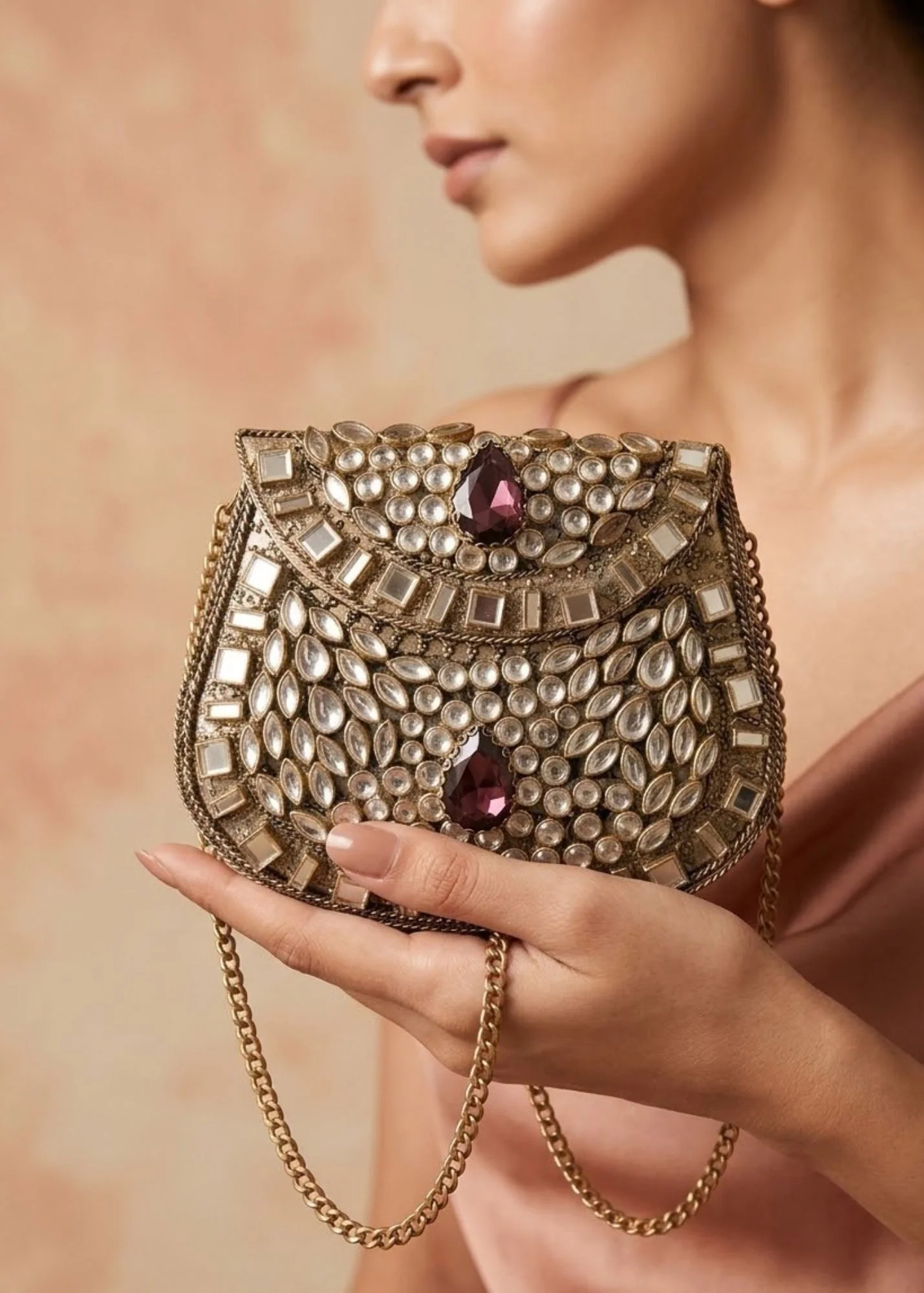 Clutch in Gold Color by - Trendy Women Clutch EJW2868 - view 2