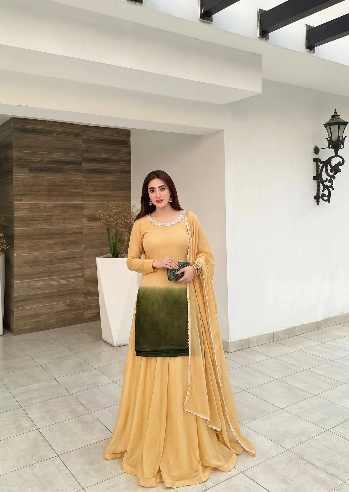 chiffon Sharara in Mustard