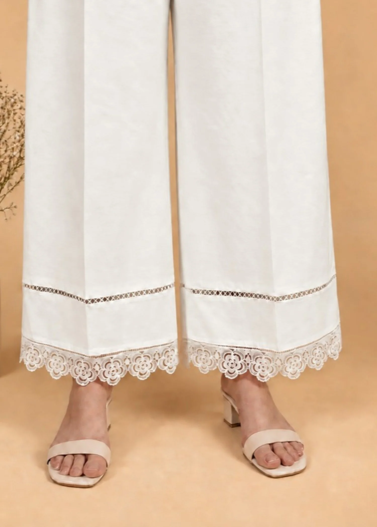 cotton Trousers in White - view 3