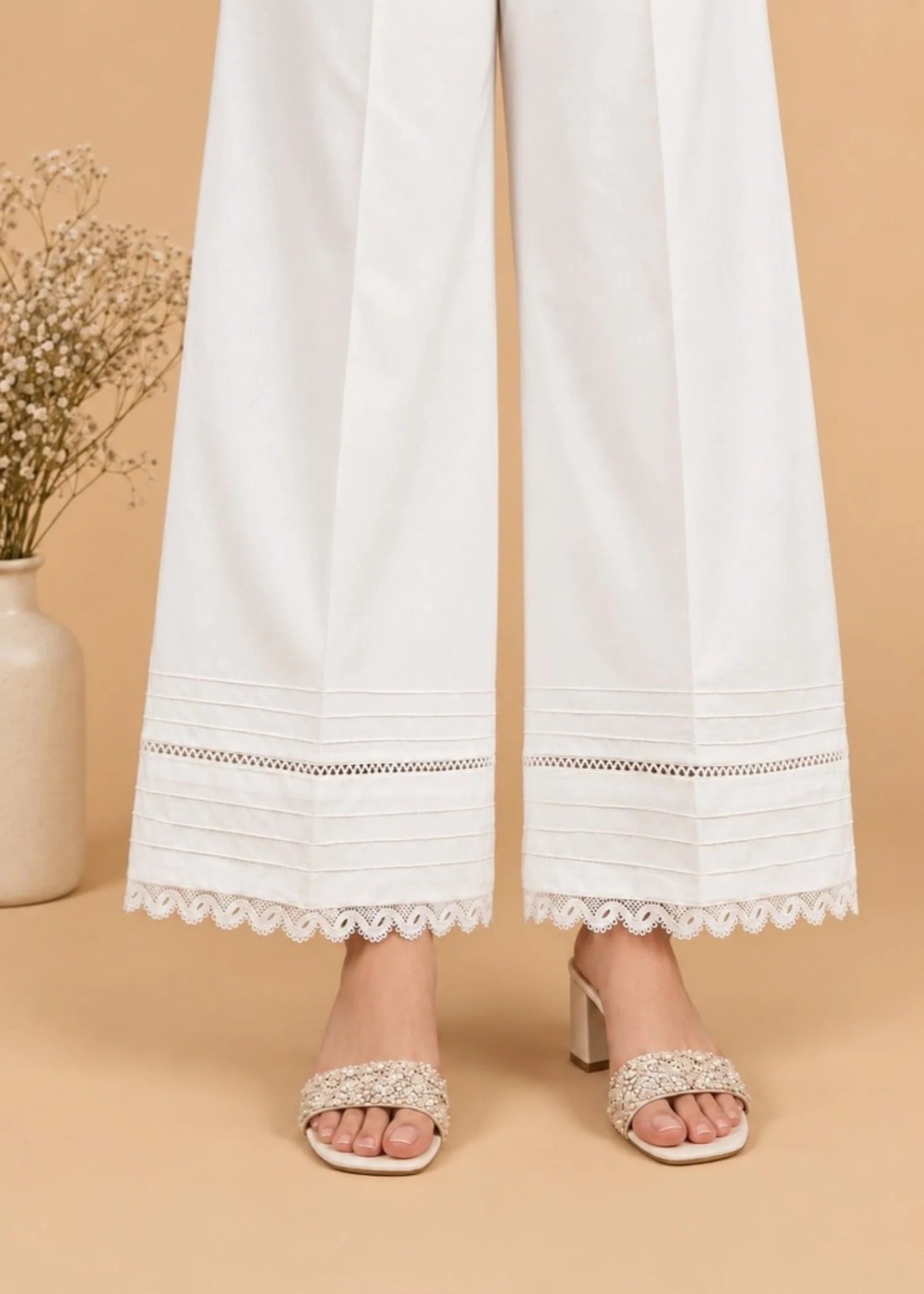 cotton Trousers in White