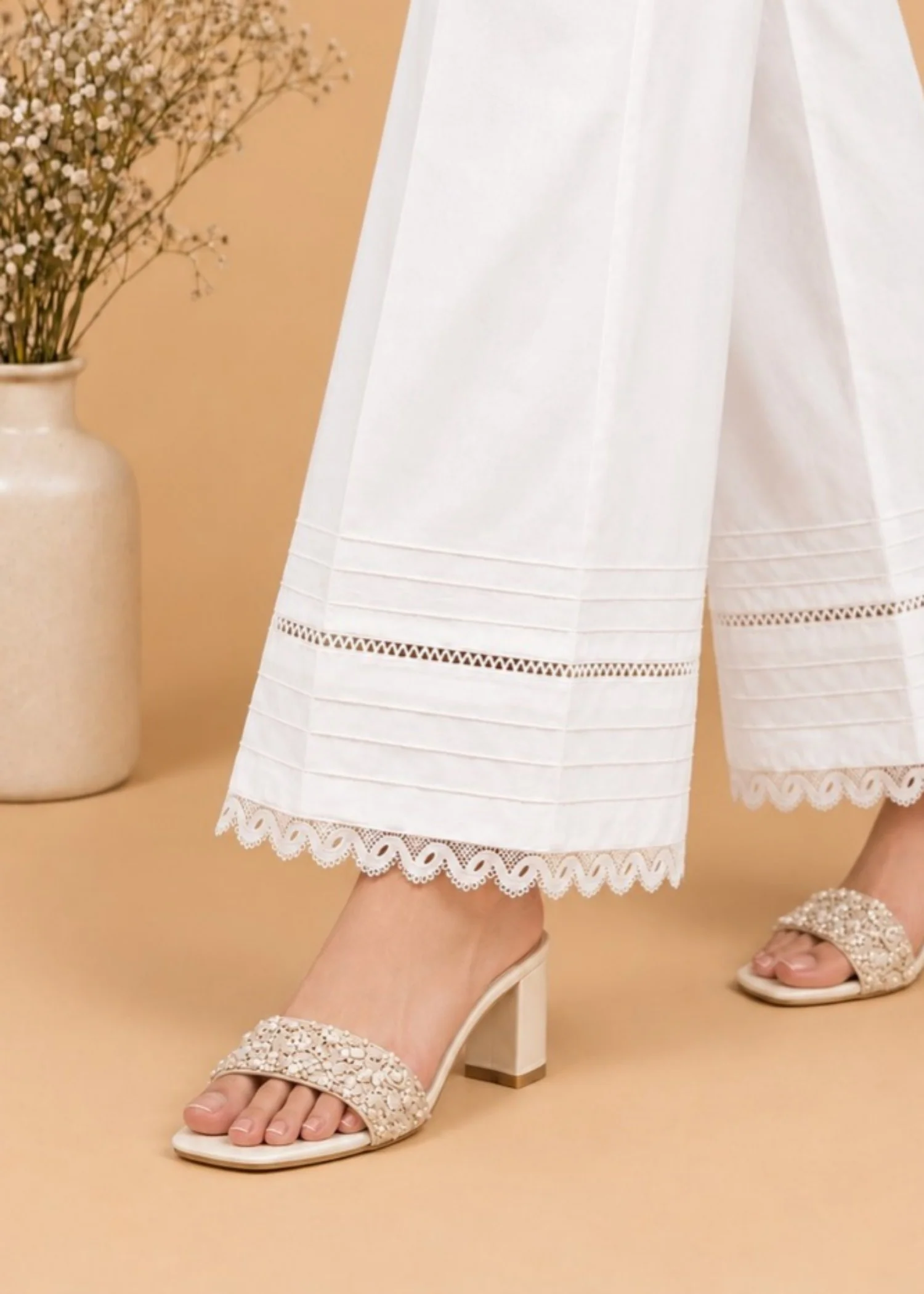 cotton Trousers in White - view 3