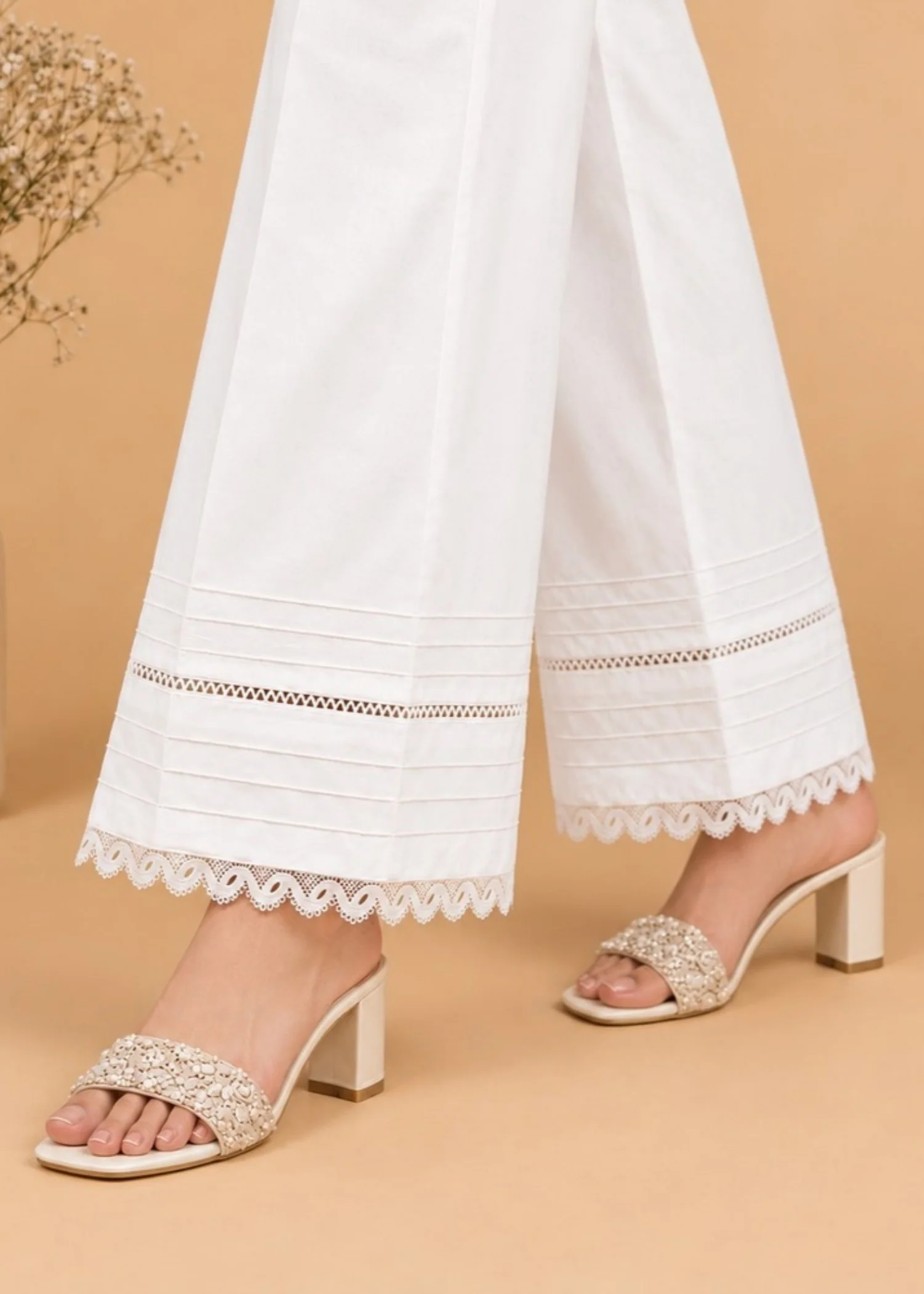 cotton Trousers in White - view 2