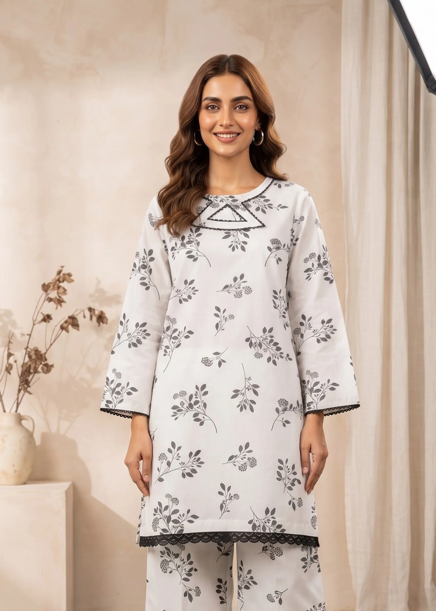 pure cotton Co Ord Sets in White