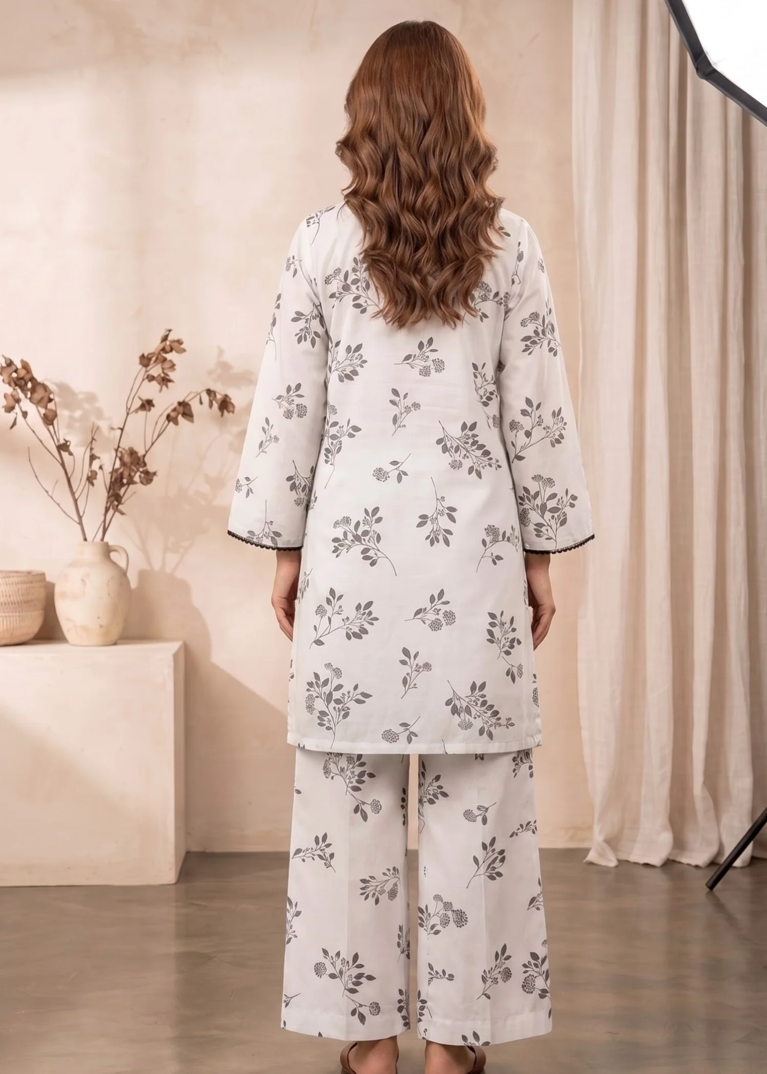 pure cotton Co Ord Sets in White - view 3